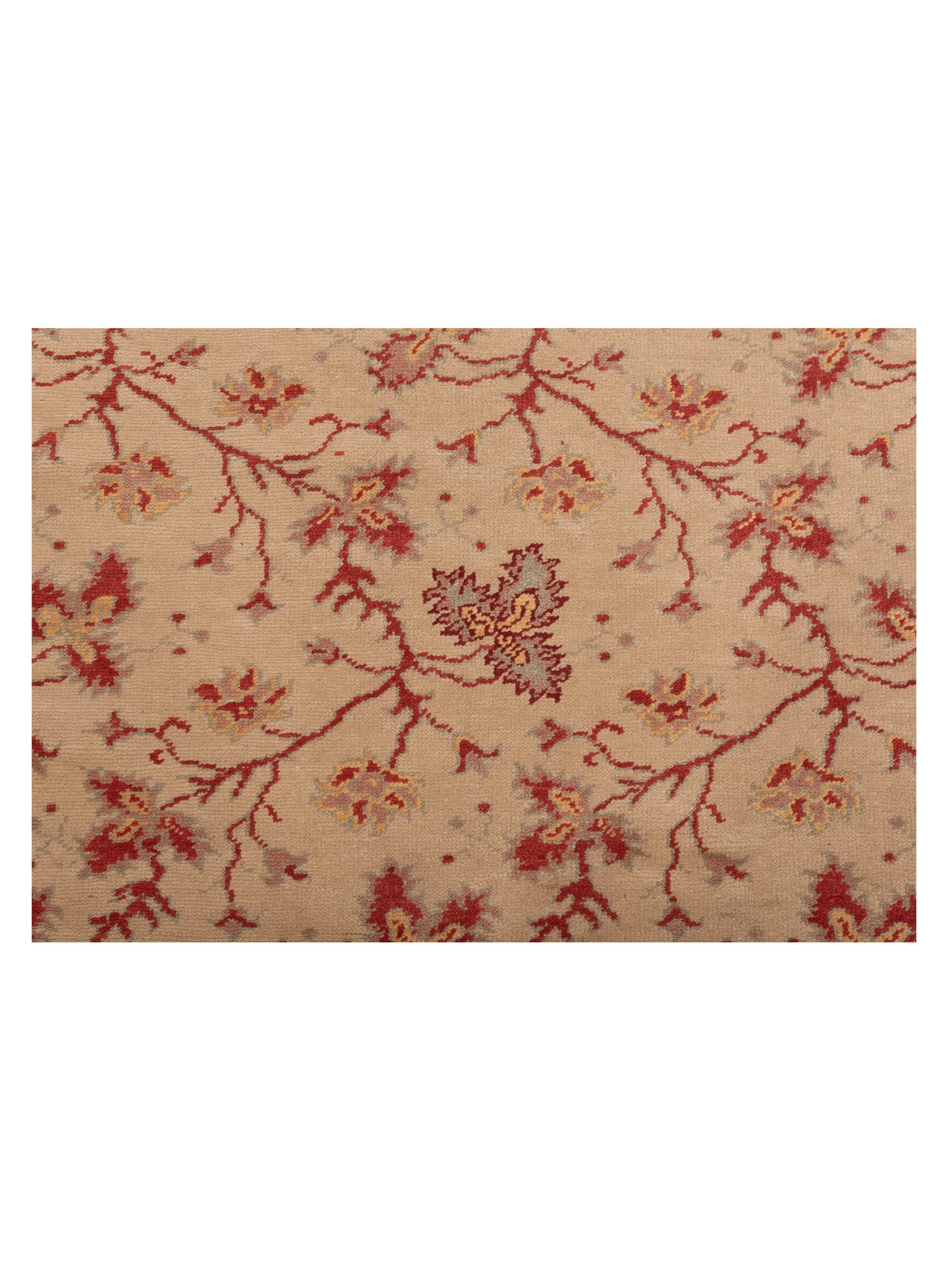 Antiqua Loom Beige Red 4.2x6.3 Hand Knotted Rug