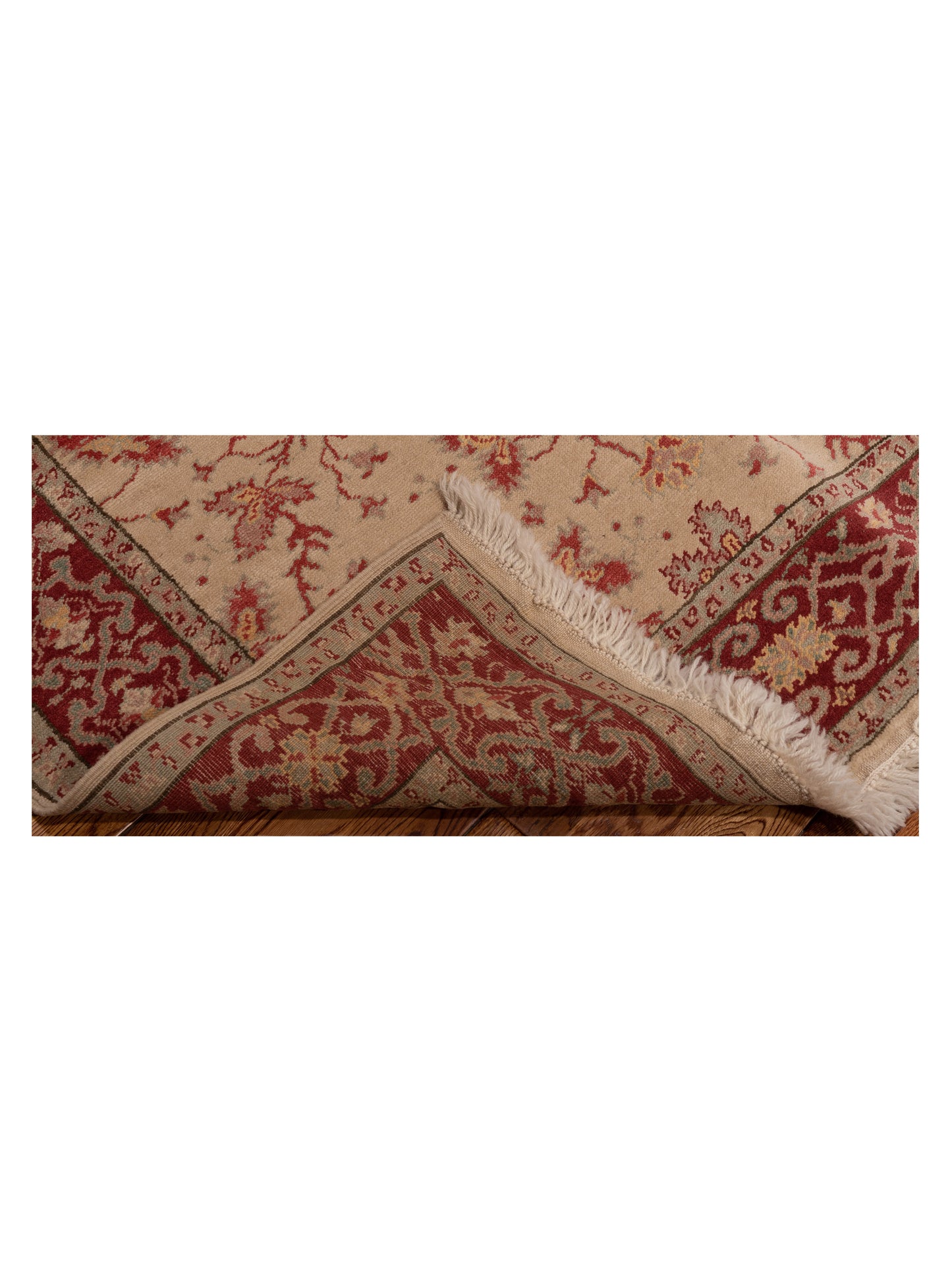 Antiqua Loom Beige Red 4.2x6.3 Hand Knotted Rug