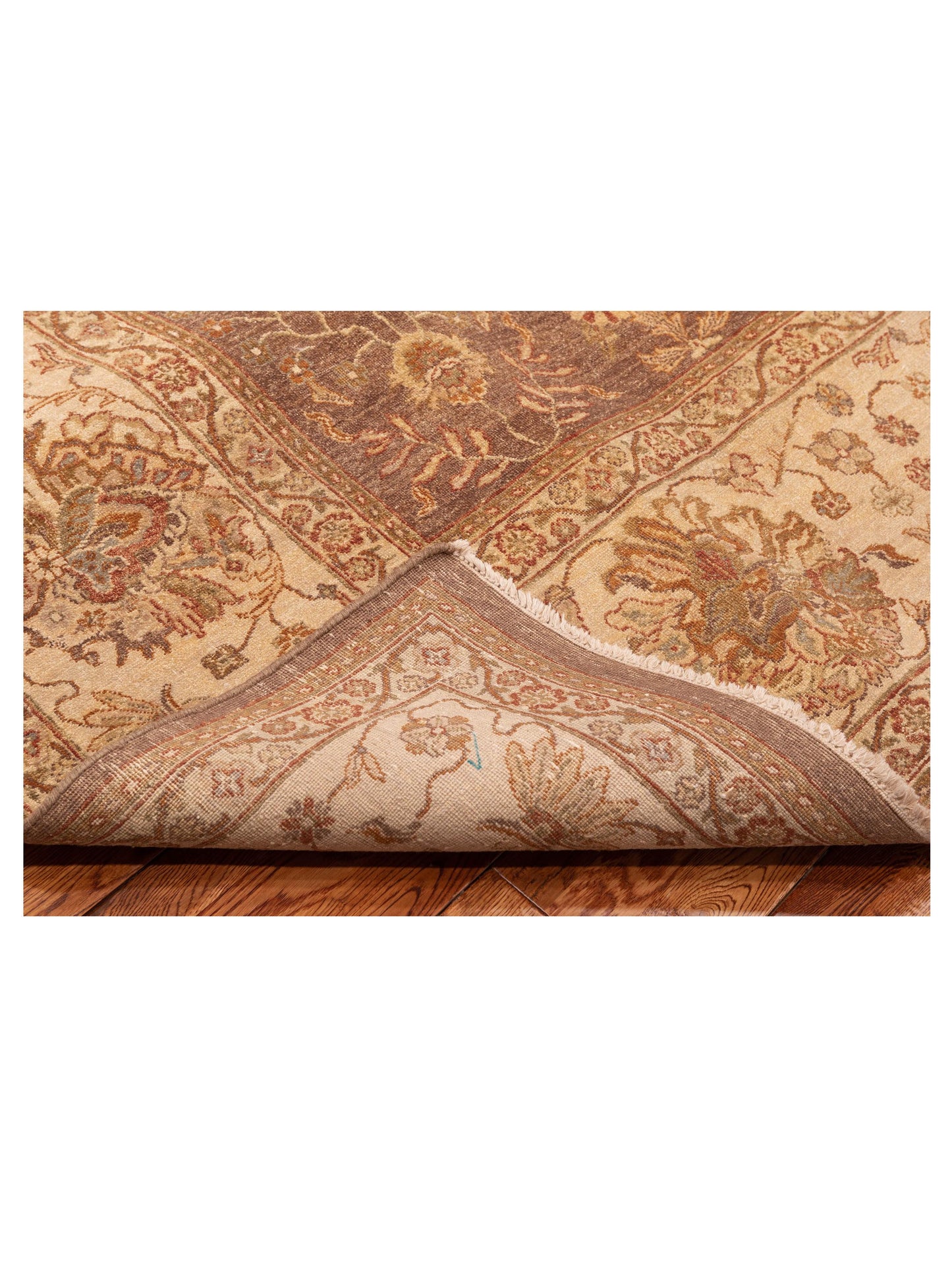 Zardun Brown Ivory 9x12.4 Hand Knotted Rug