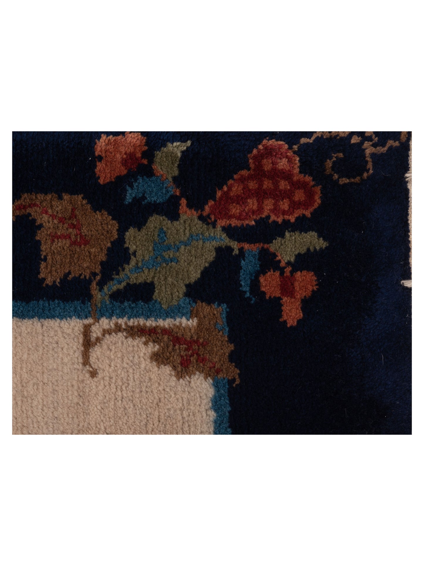 Modeva Beige Navy 3x4.11 Hand Knotted Rug