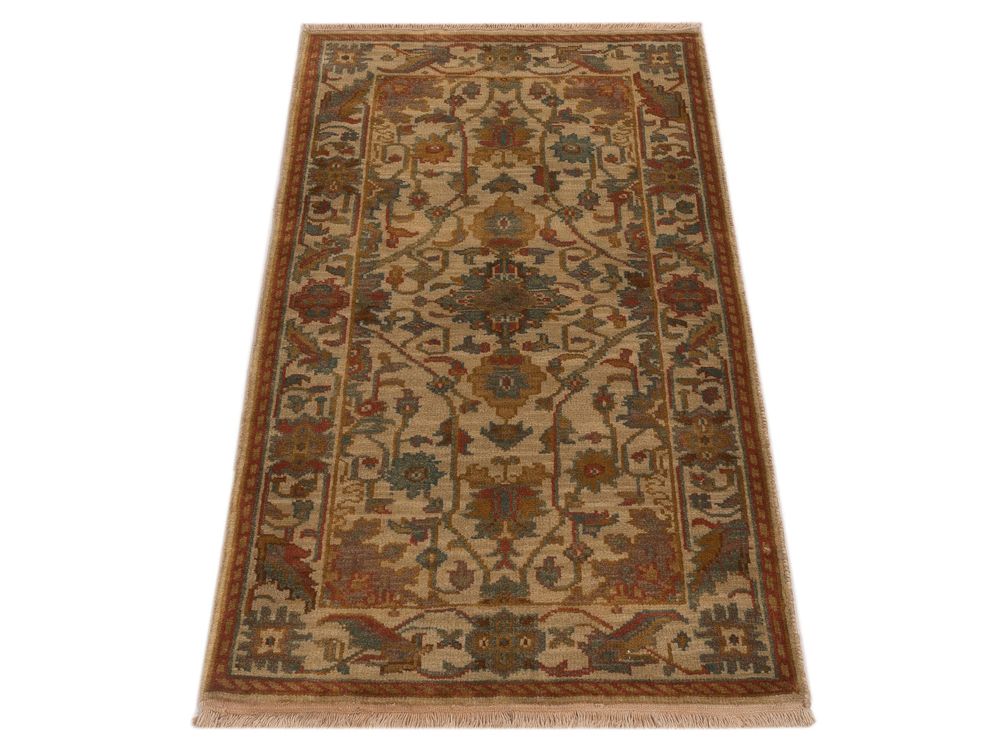 Modeva Beige Beige 2.3x4.6 Hand Knotted Rug