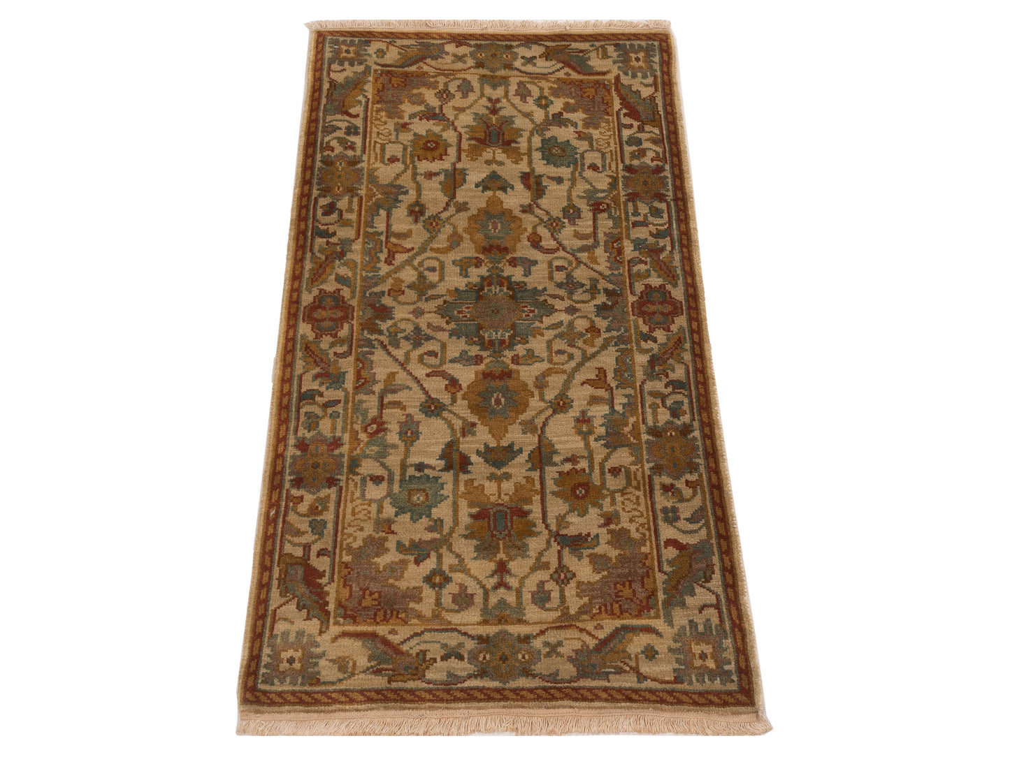 Modeva Beige Beige 2.3x4.6 Hand Knotted Rug