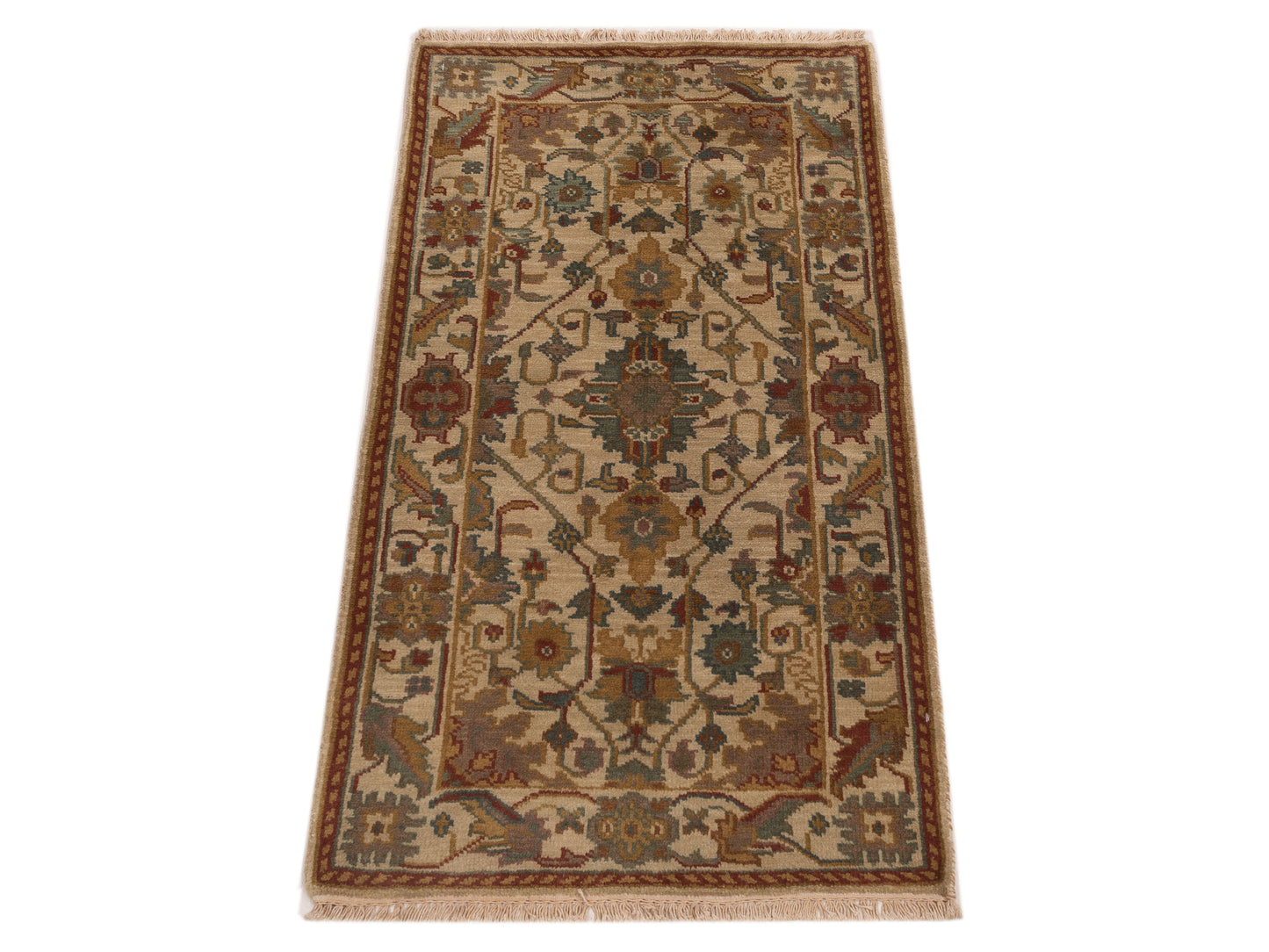 Modeva Beige Beige 2.3x4.6 Hand Knotted Rug