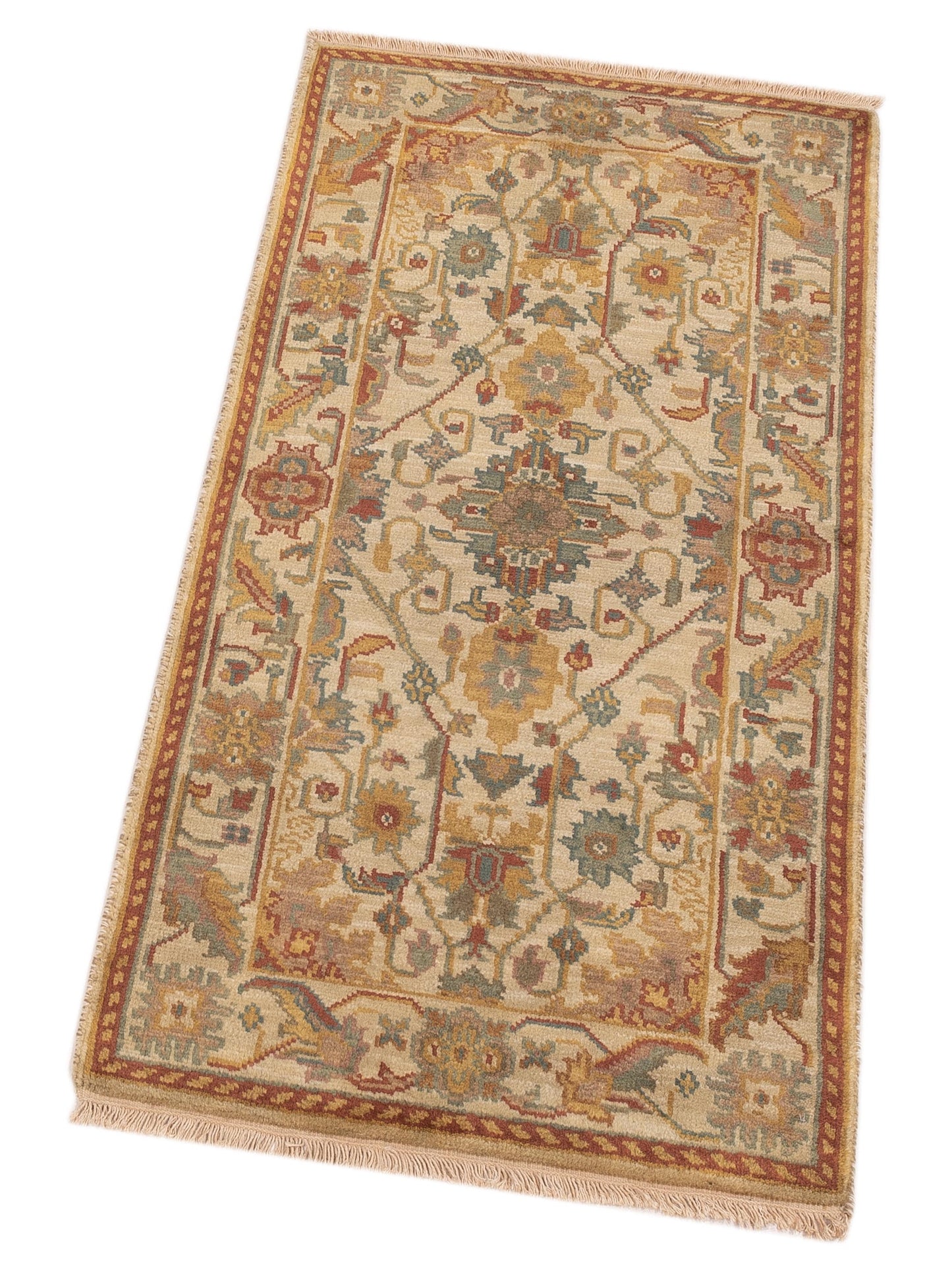 Modeva Beige Beige 2.3x4.6 Hand Knotted Rug