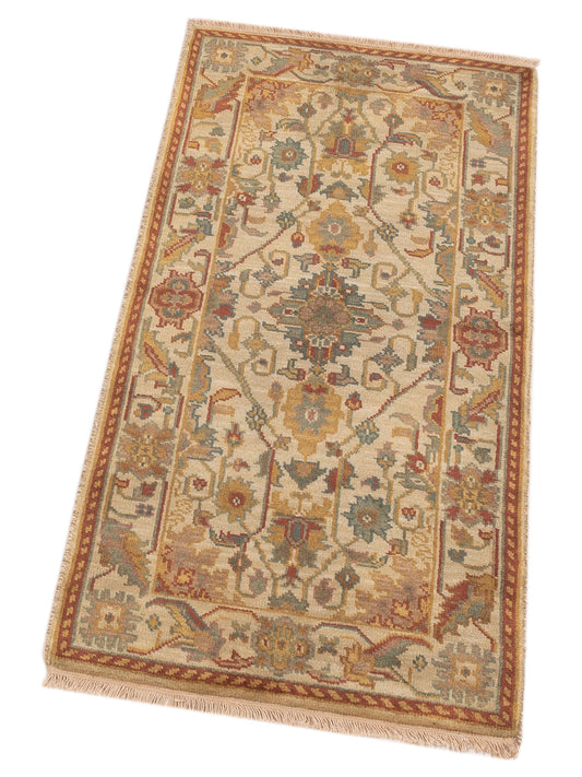 Modeva Beige Beige 2.3x4.6 Hand Knotted Rug