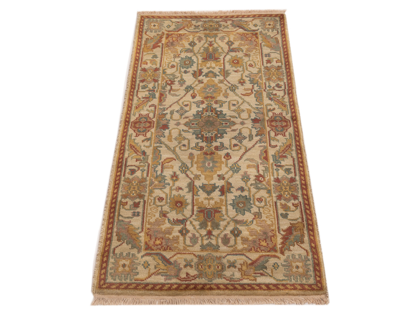 Modeva Beige Beige 2.3x4.6 Hand Knotted Rug