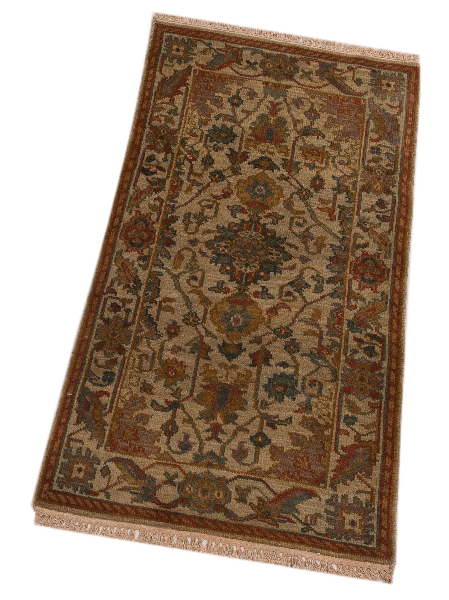 Modeva Beige Beige 2.3x4.6 Hand Knotted Rug