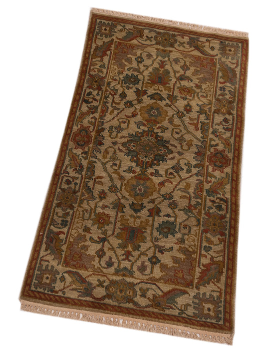 Modeva Beige Beige 2.3x4.6 Hand Knotted Rug