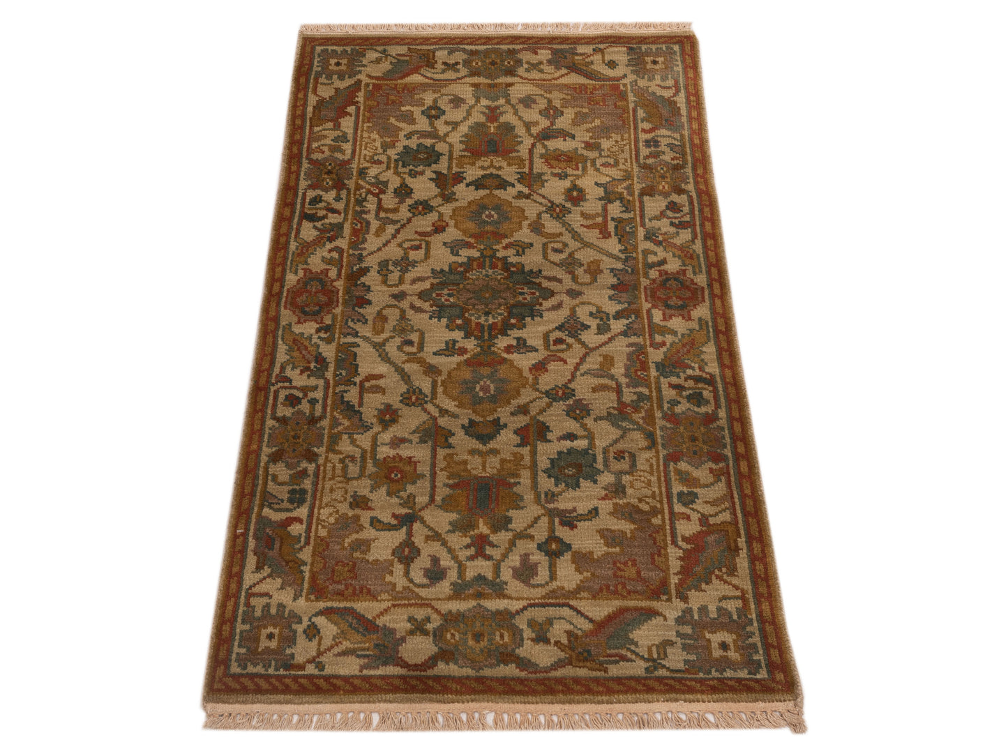 Modeva Beige Beige 2.3x4.6 Hand Knotted Rug