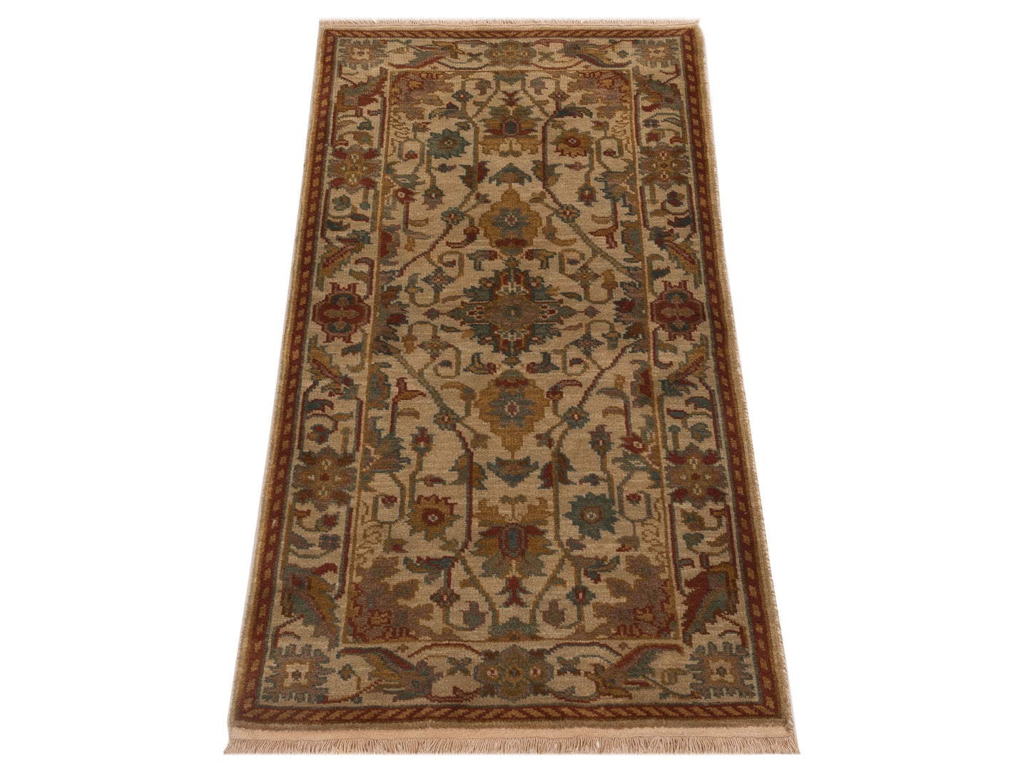Modeva Beige Beige 2.3x4.6 Hand Knotted Rug