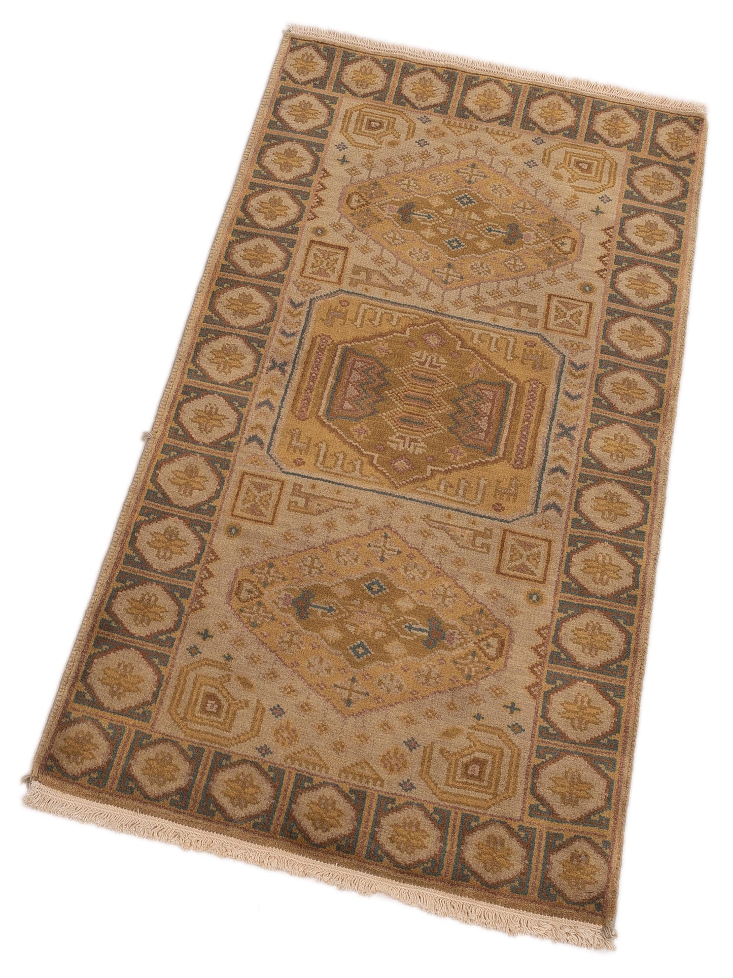 Modeva Beige Brown 2.3x4.6 Hand Knotted Rug