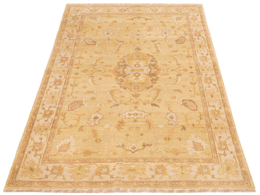 Modeva Yellow Ivory 5.9x8 Hand Knotted Rug