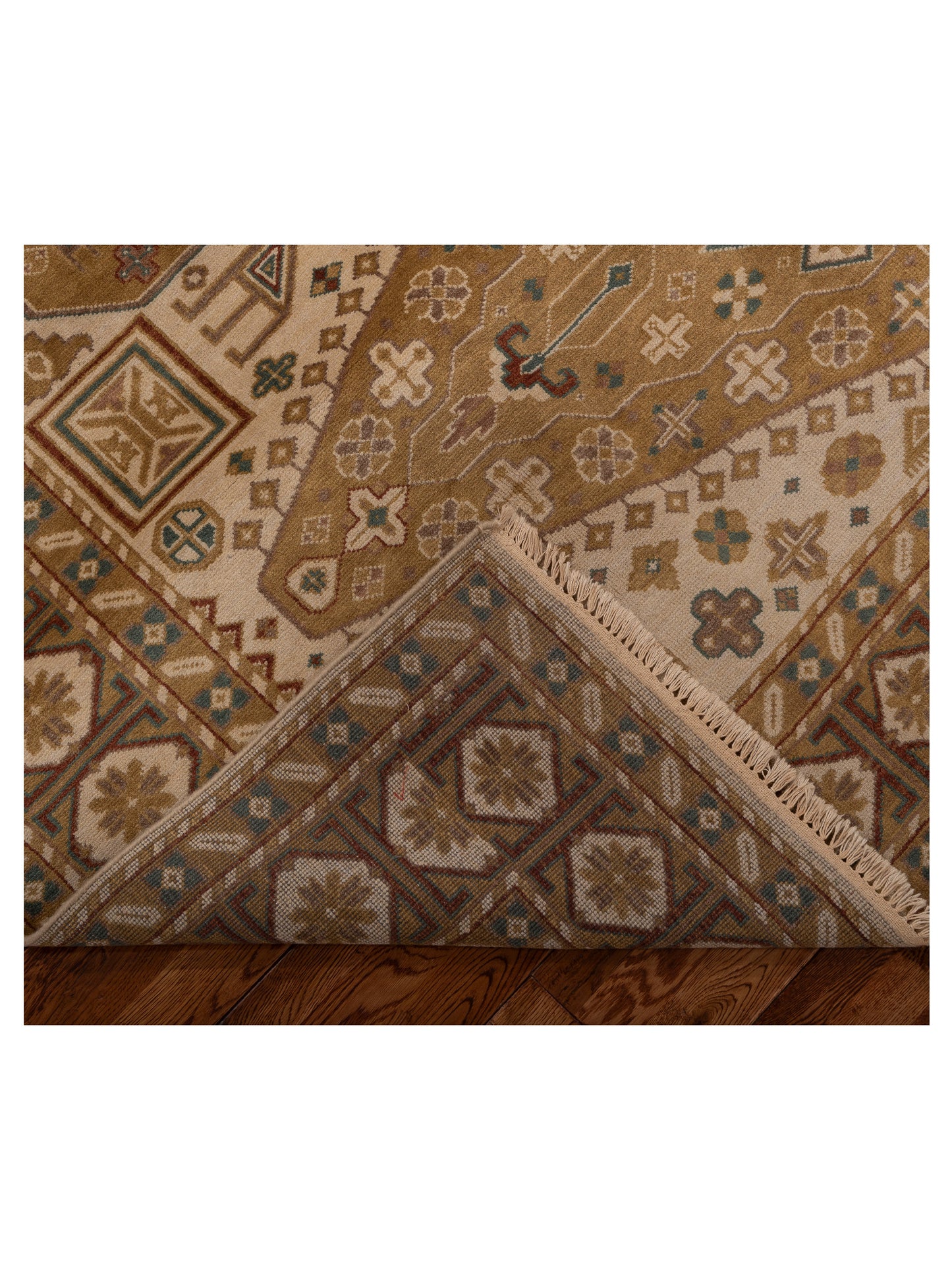 Modeva Ivory Navy 7.11x9.9 Hand Knotted Rug