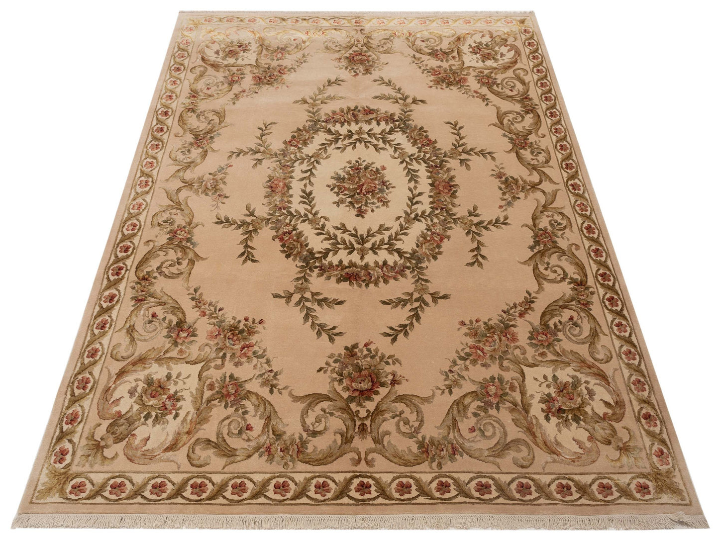 Javira Silk Beige Beige 8.2x10.2 Hand Knotted Rug