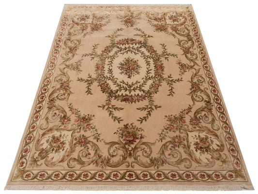 Javira Silk Beige Beige 8.2x10.2 Hand Knotted Rug