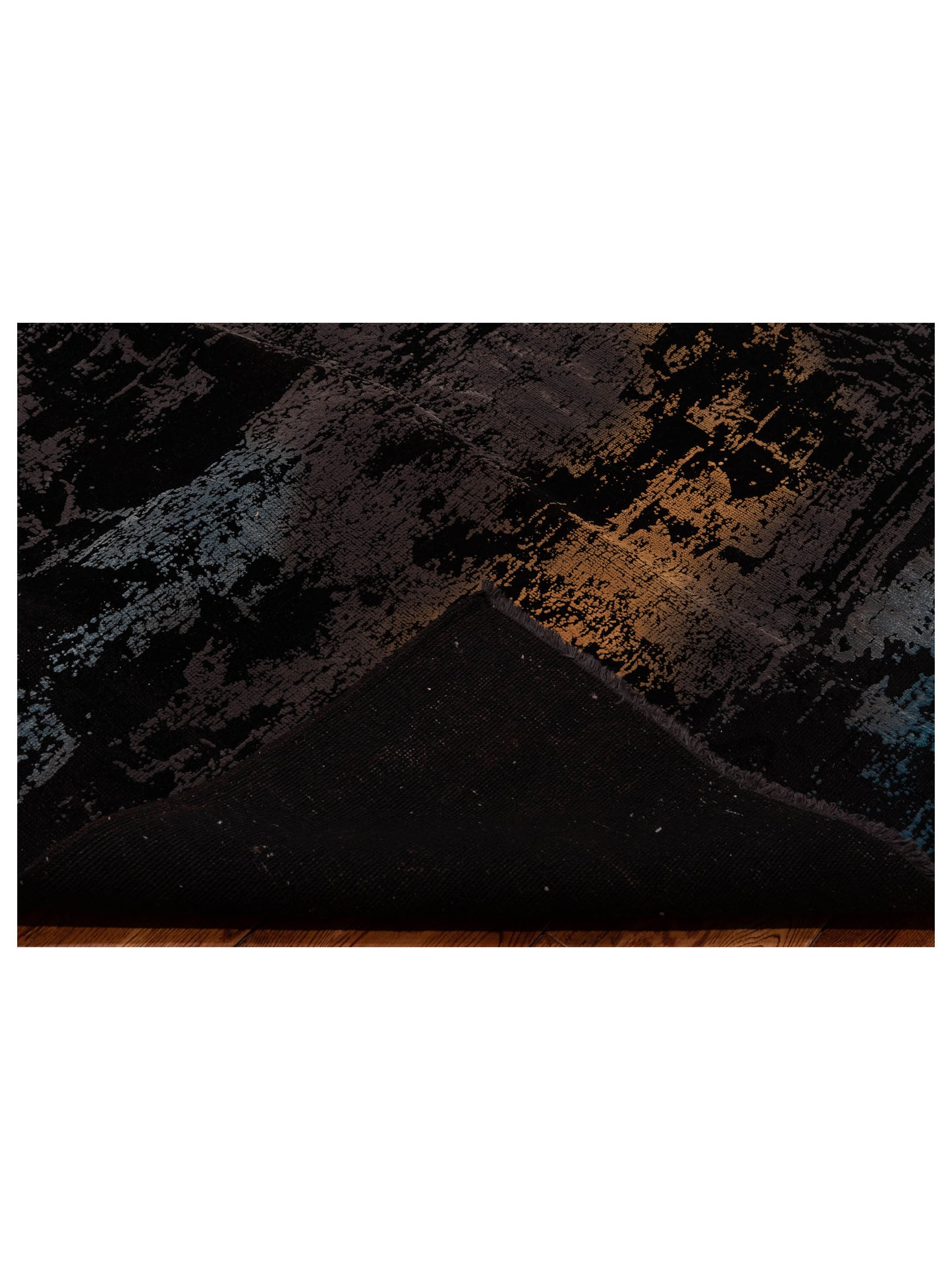 Vintage Black Gray 5.10x7.10 Hand Knotted Rug