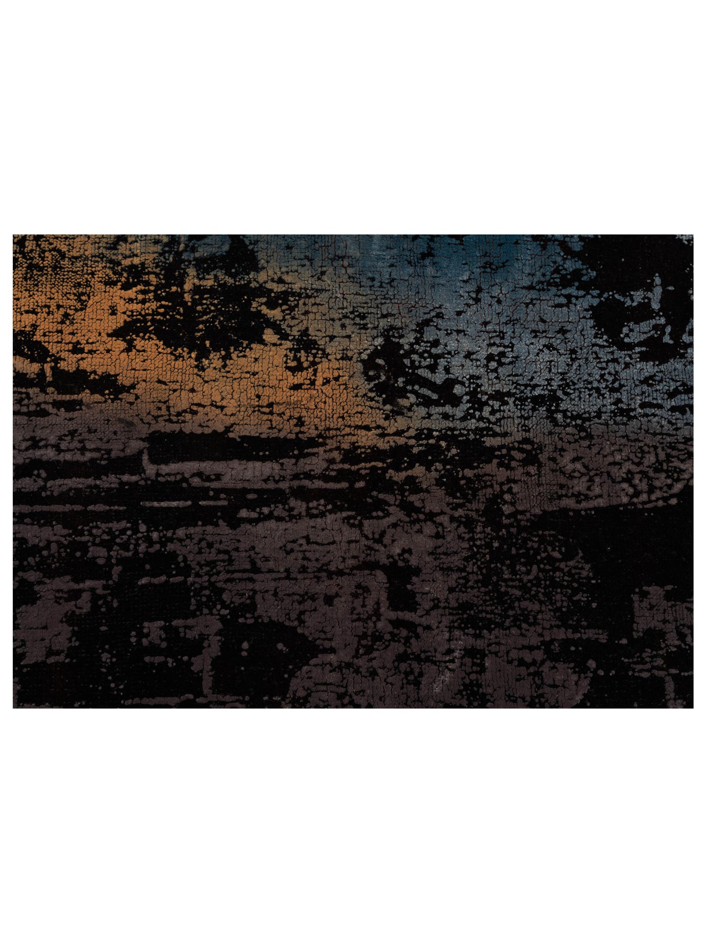 Vintage Black Gray 5.10x7.10 Hand Knotted Rug