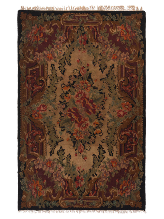 Pasha Old Basserabian Kilim  Black Brown Traditional