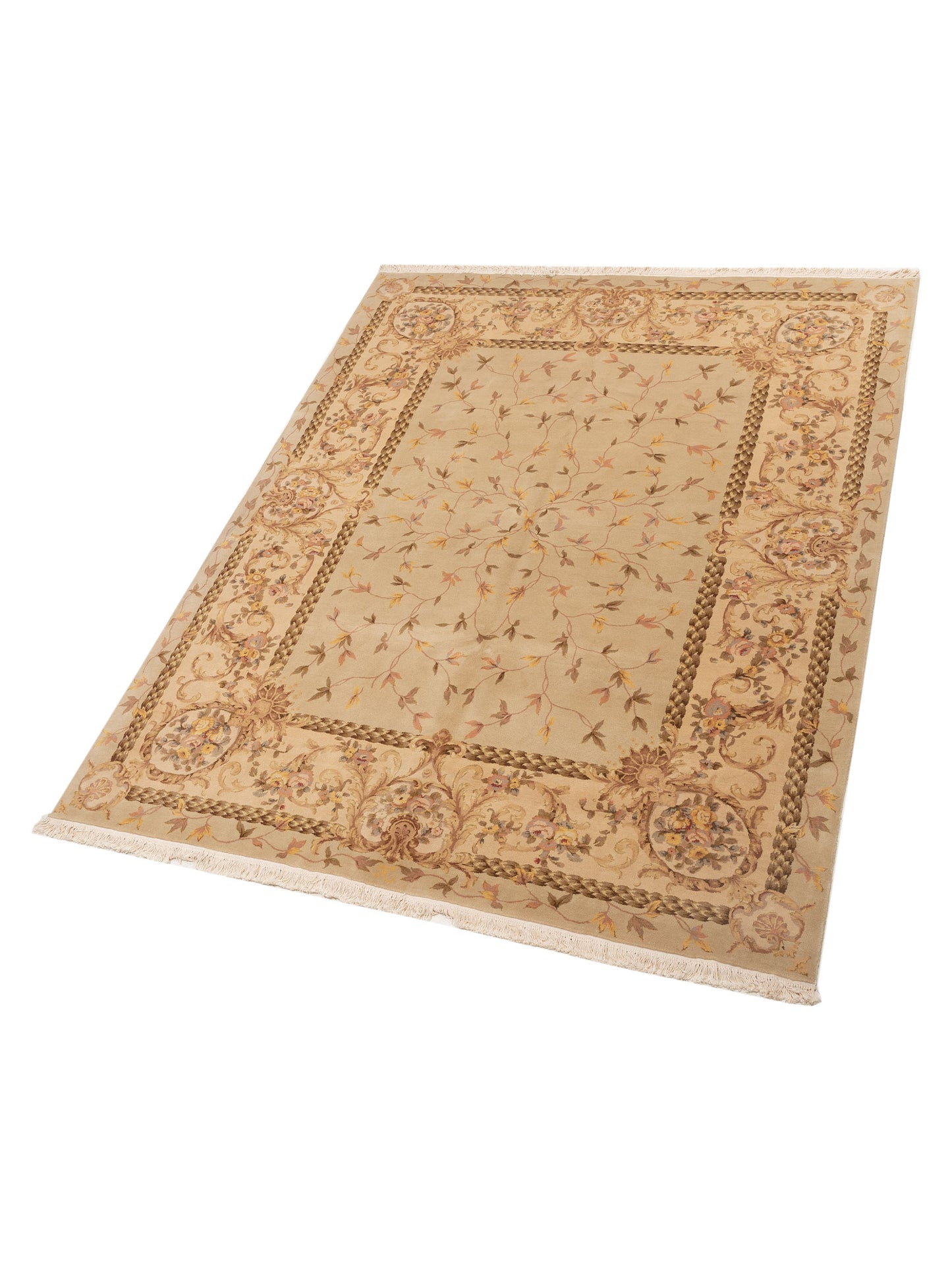 Artalya Ivory Beige 7.9x9.8 Hand Knotted Rug