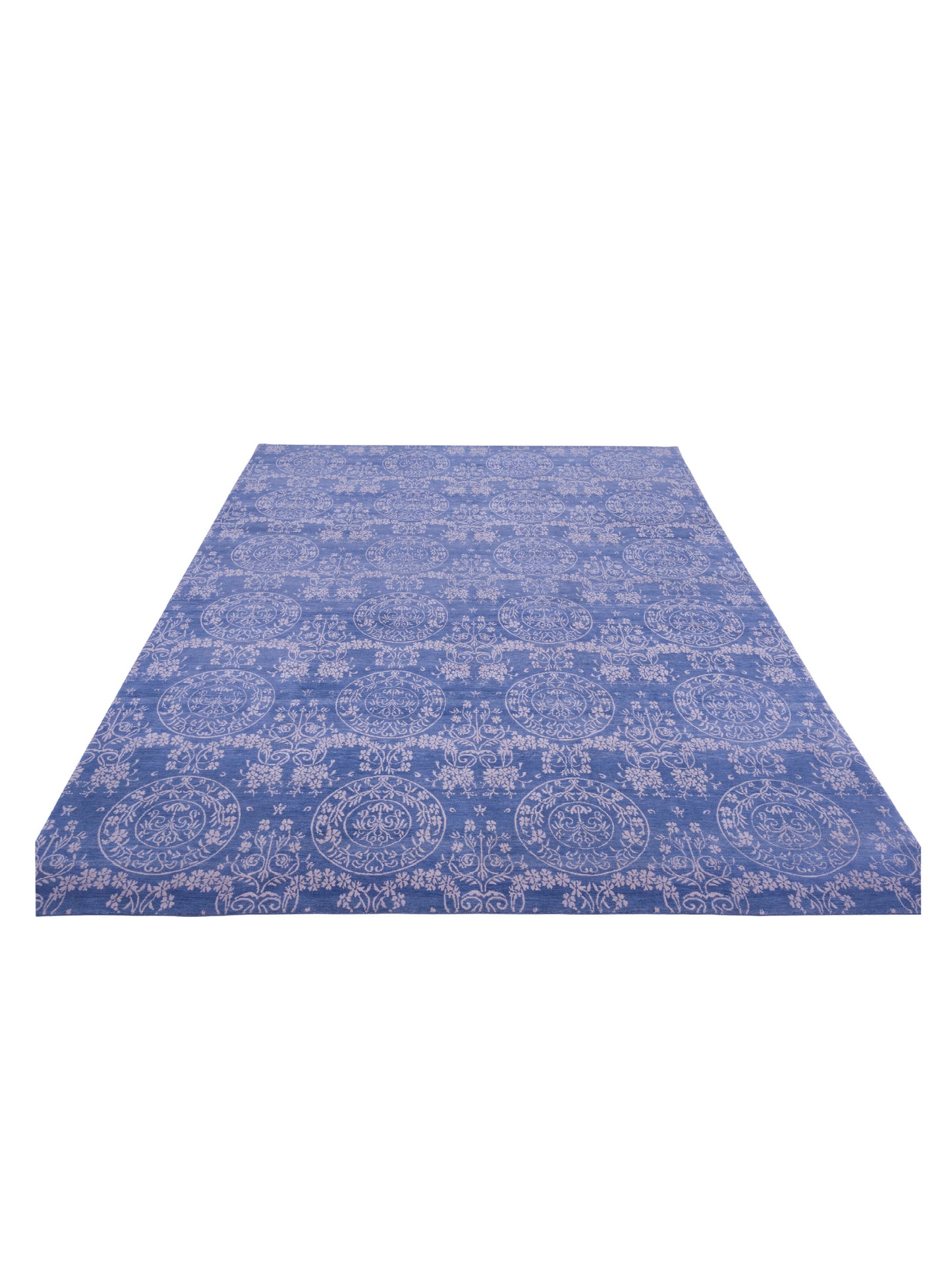 Tamara Gray Blue 9x12 Hand Knotted Rug
