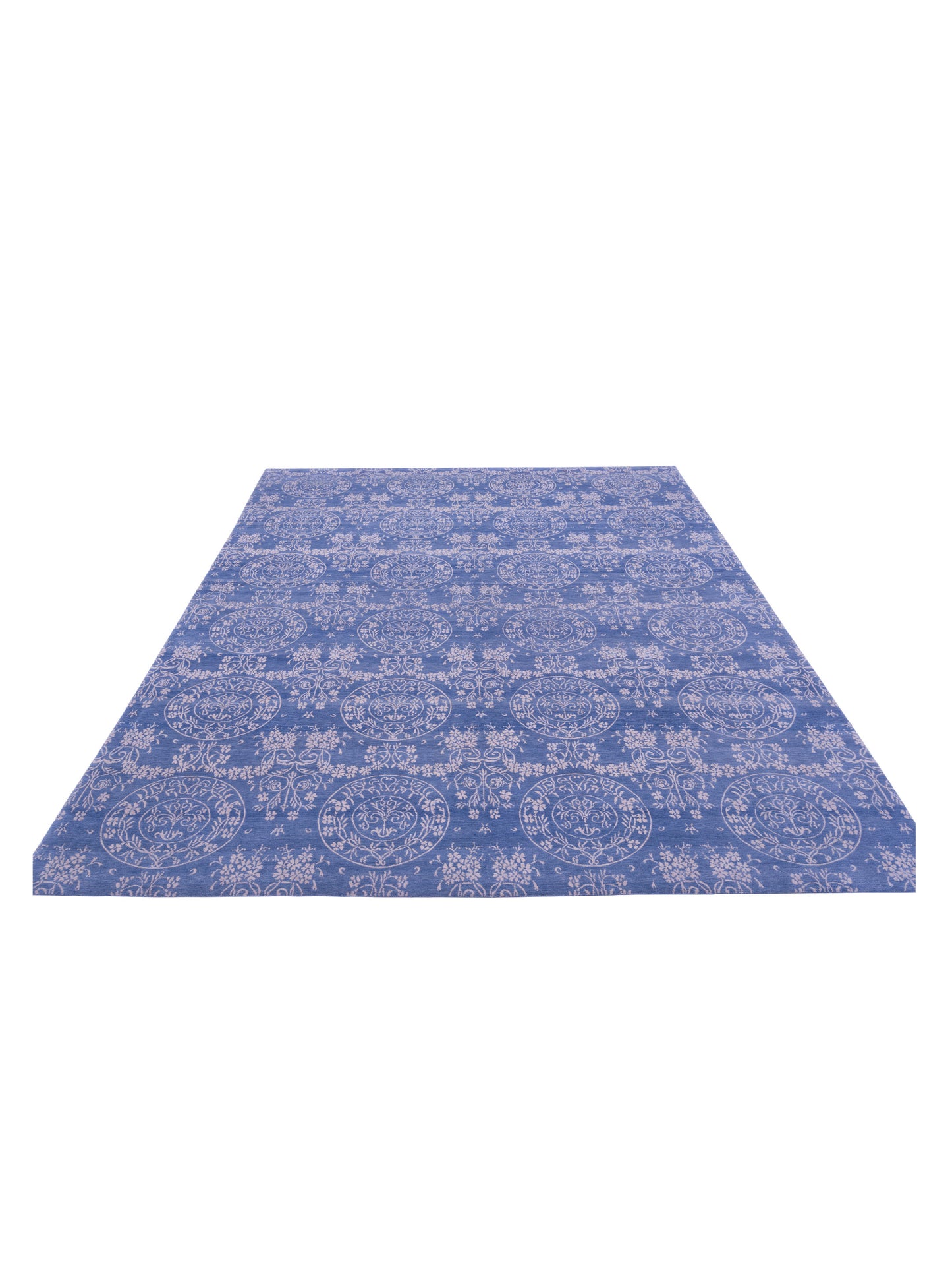 Tamara Gray Blue 9x12 Hand Knotted Rug
