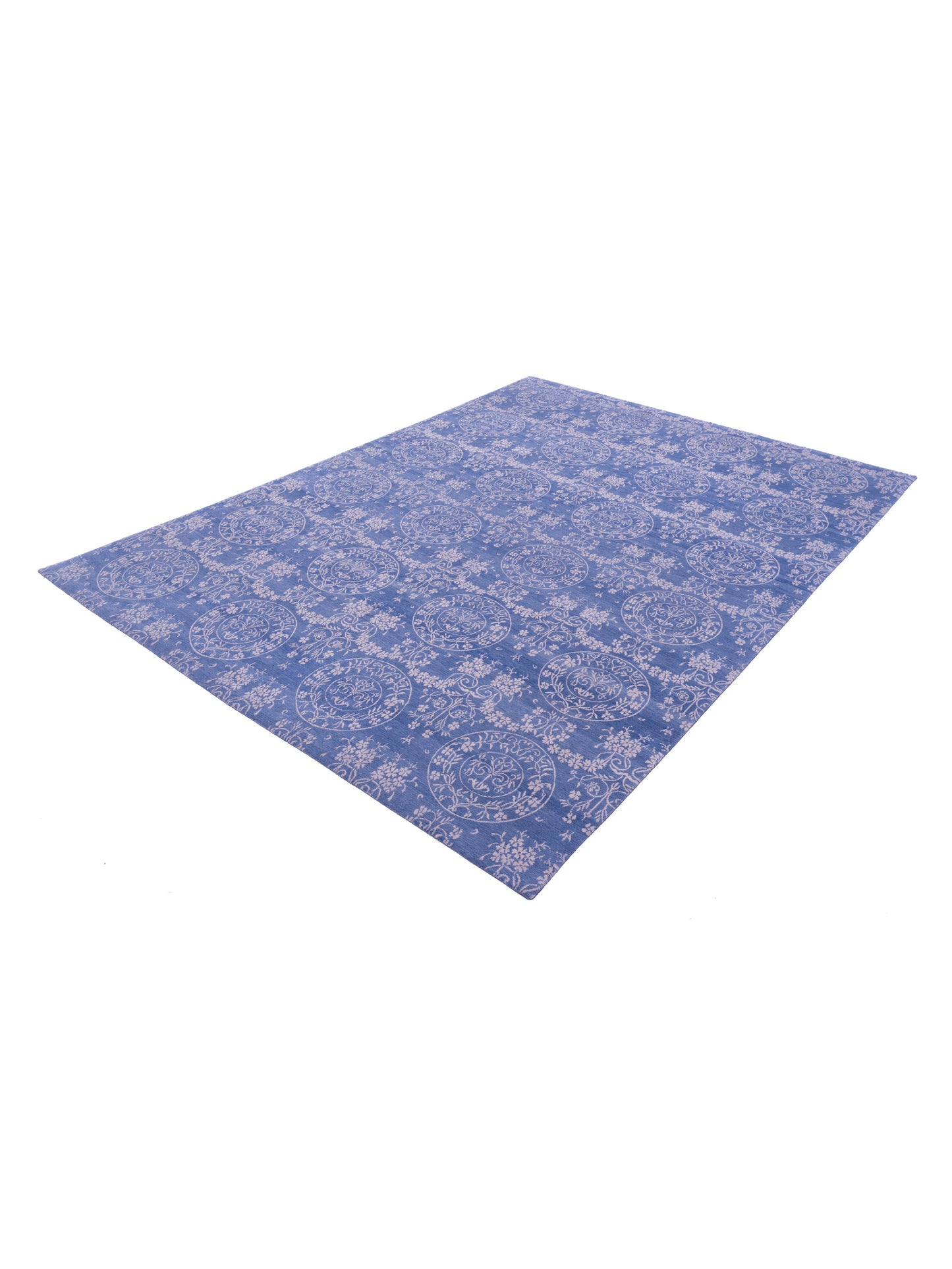 Tamara Gray Blue 9x12 Hand Knotted Rug
