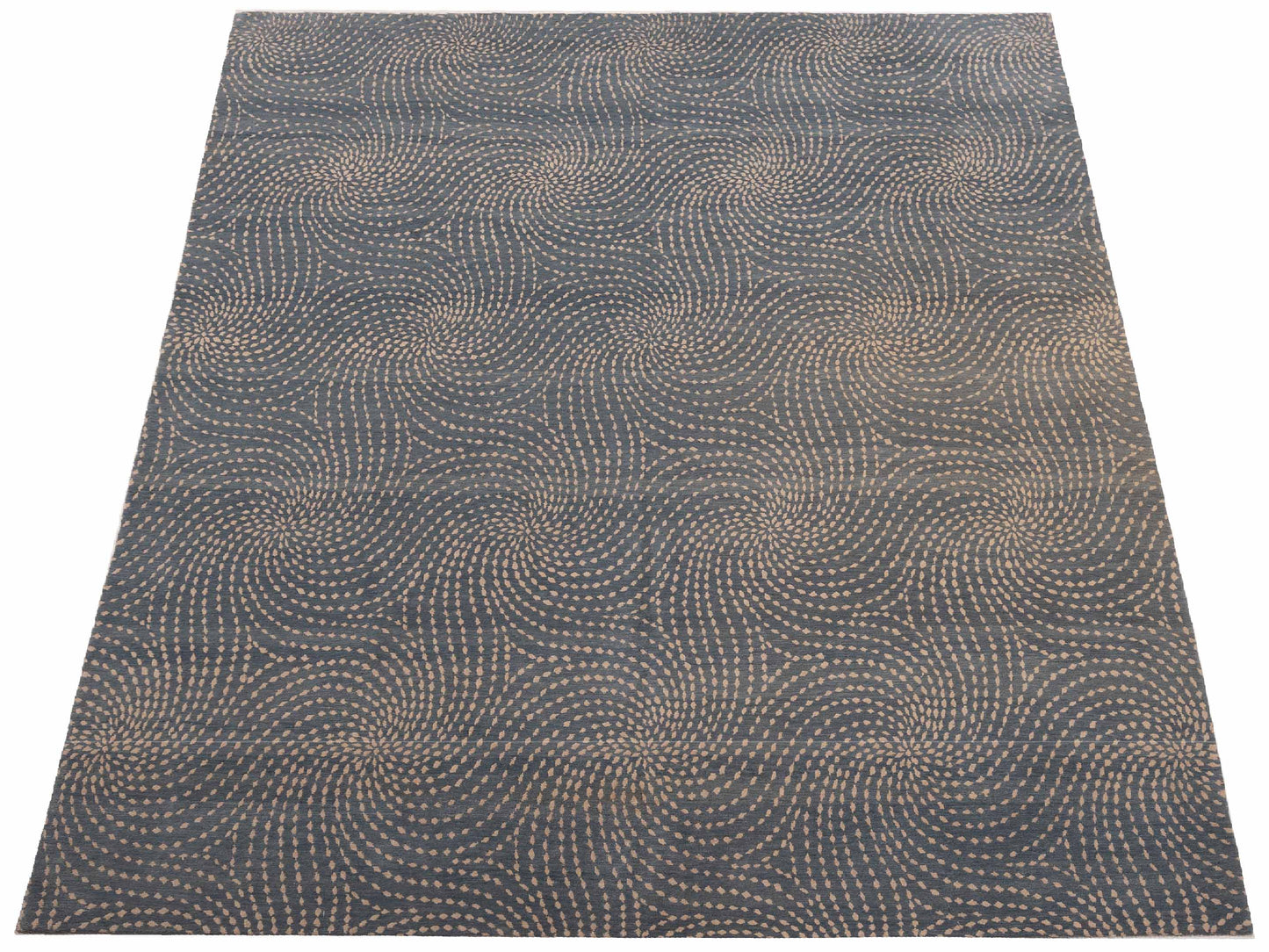 Tamara Blue Gray Blue Gray 9x12 Hand Knotted Rug