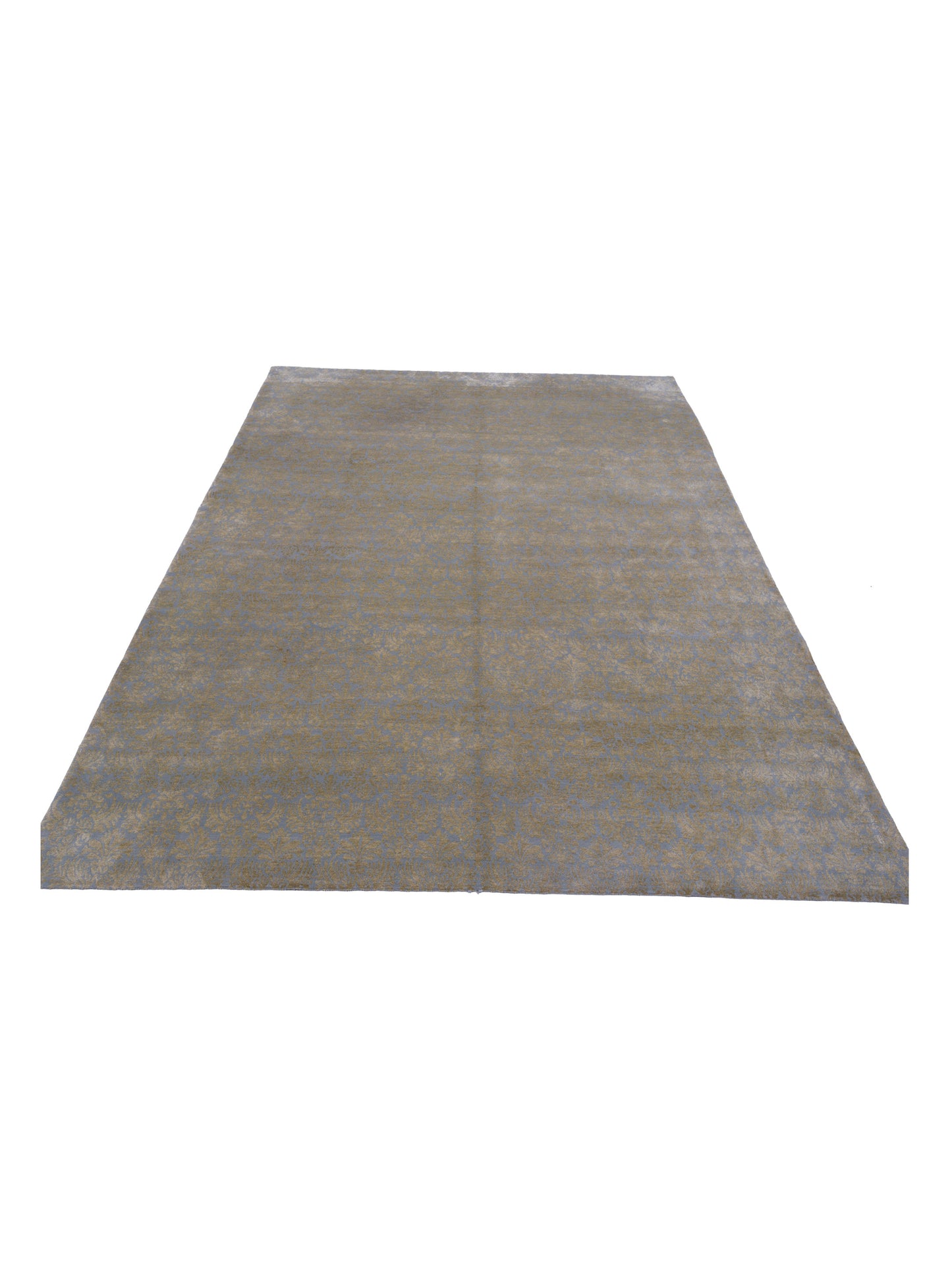 Silkara Blue Gold 9x12 Hand Knotted Rug