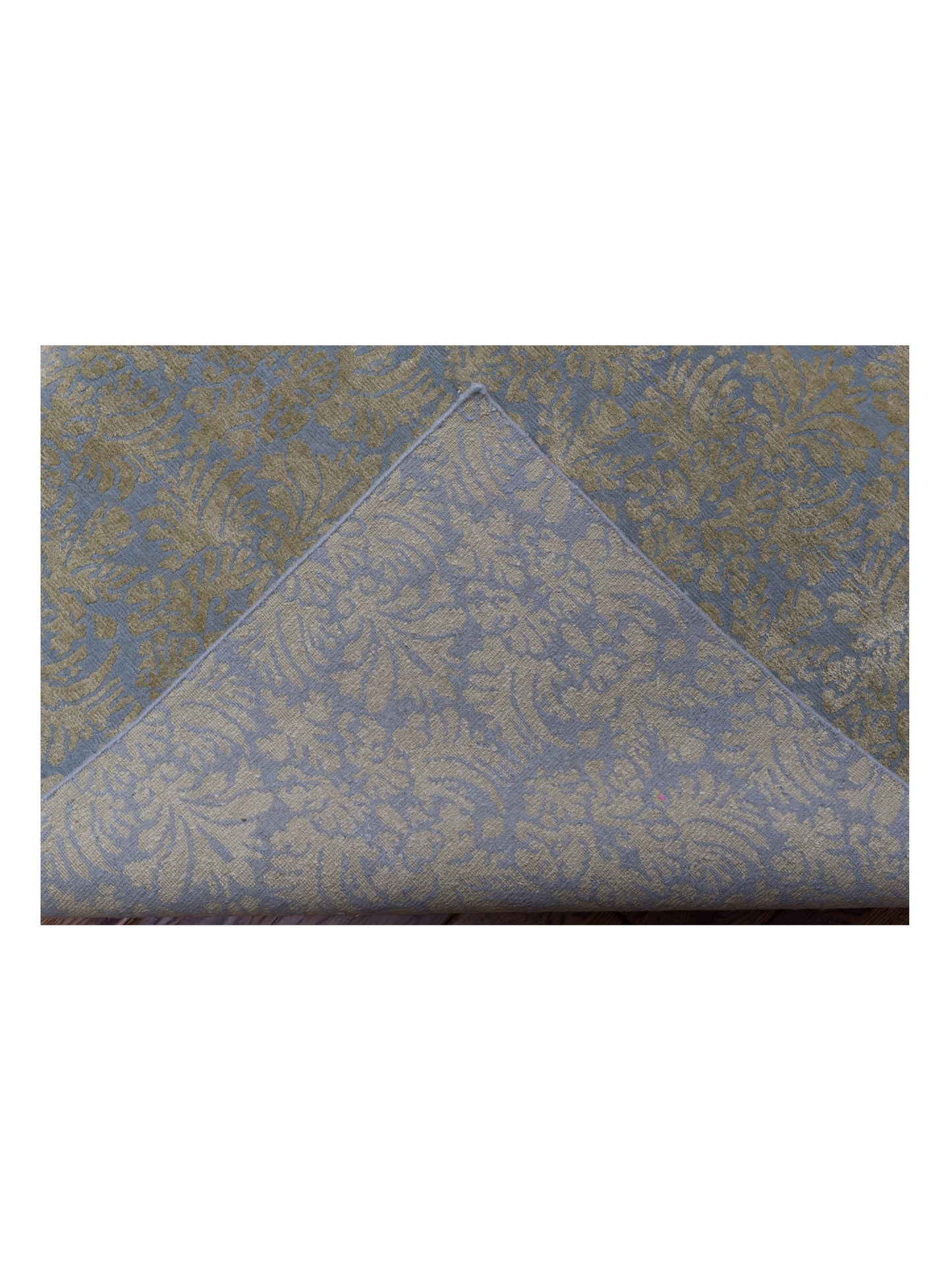 Silkara Blue Gold 9x12 Hand Knotted Rug