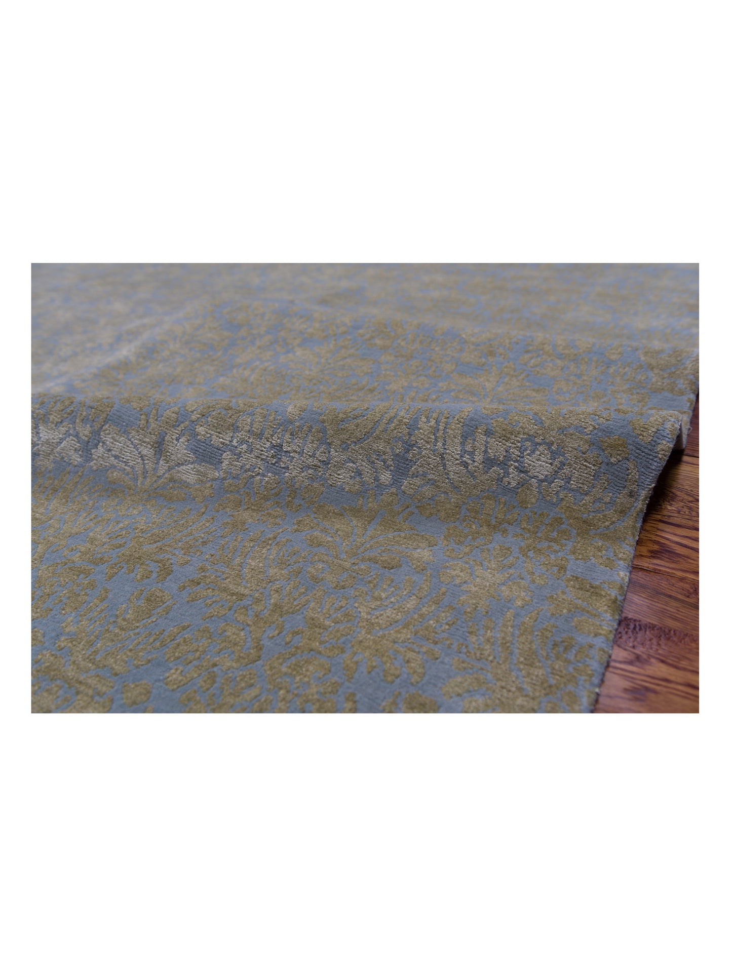 Silkara Blue Gold 9x12 Hand Knotted Rug