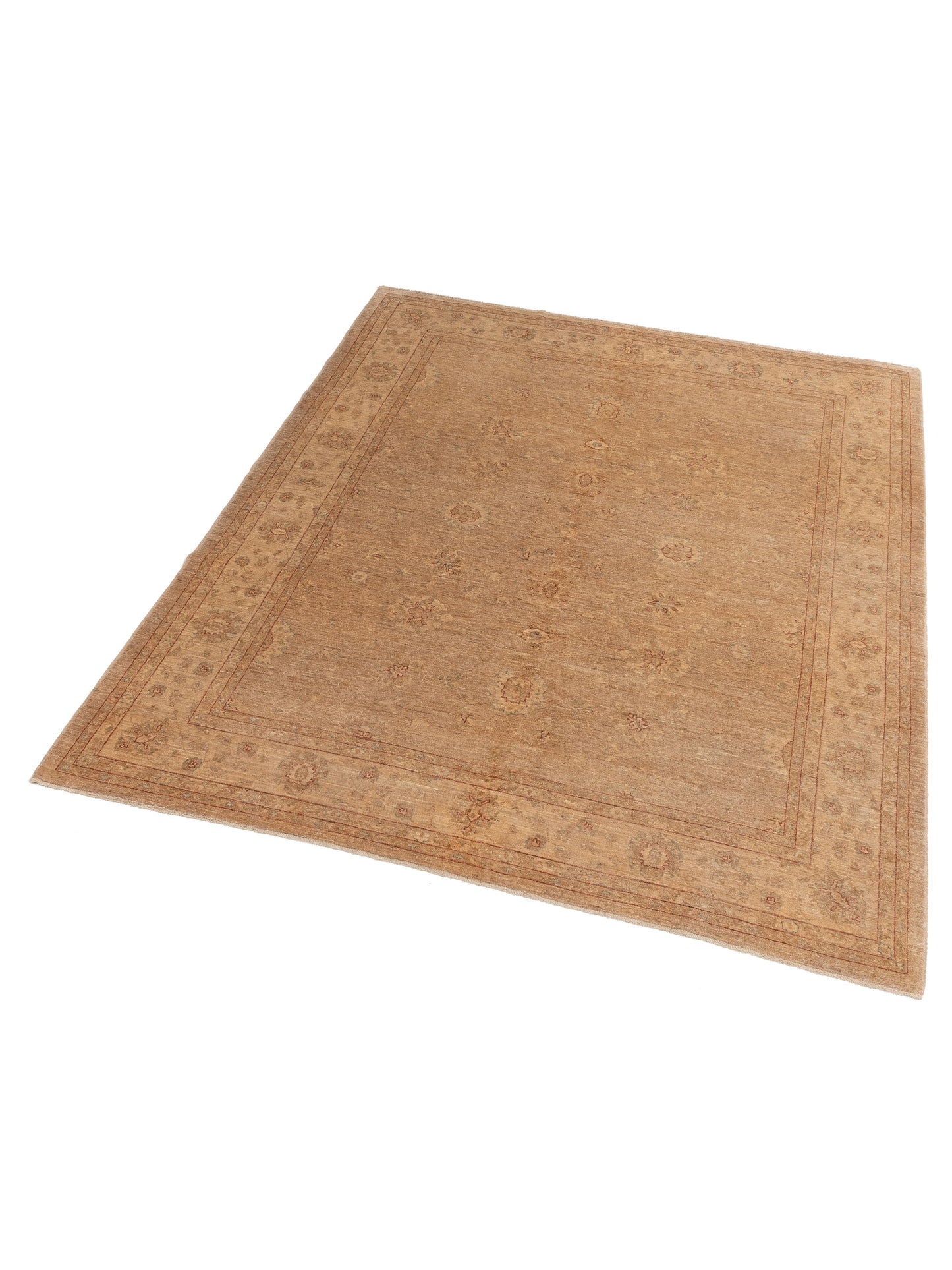 Sabira Gold Beige 8.1x9.7 Hand Knotted Rug