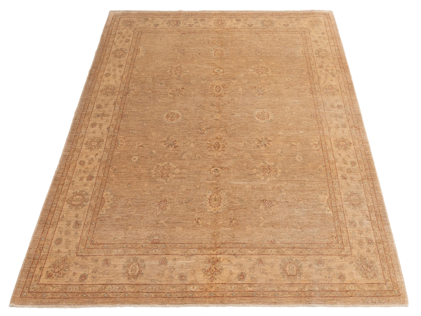 Sabira Gold Beige 8.1x9.7 Hand Knotted Rug