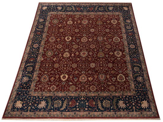 Antiqua Loom Red Navy 14.2x14.3 Hand Knotted Rug