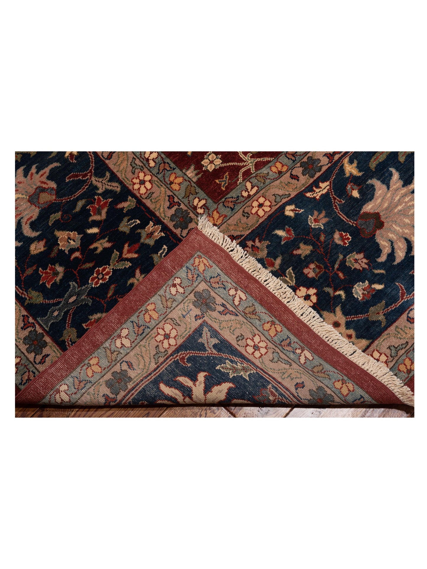 Antiqua Loom Red Navy 14.2x14.3 Hand Knotted Rug