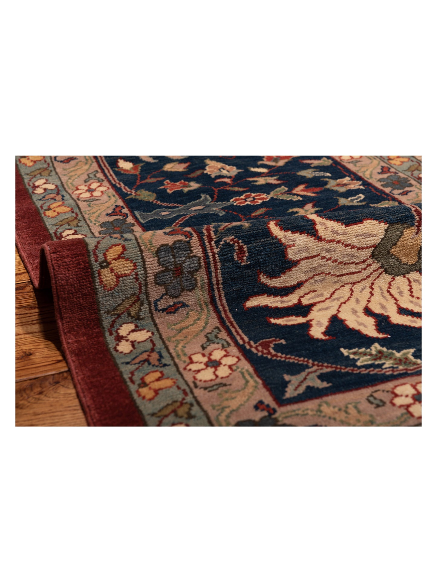 Antiqua Loom Red Navy 14.2x14.3 Hand Knotted Rug