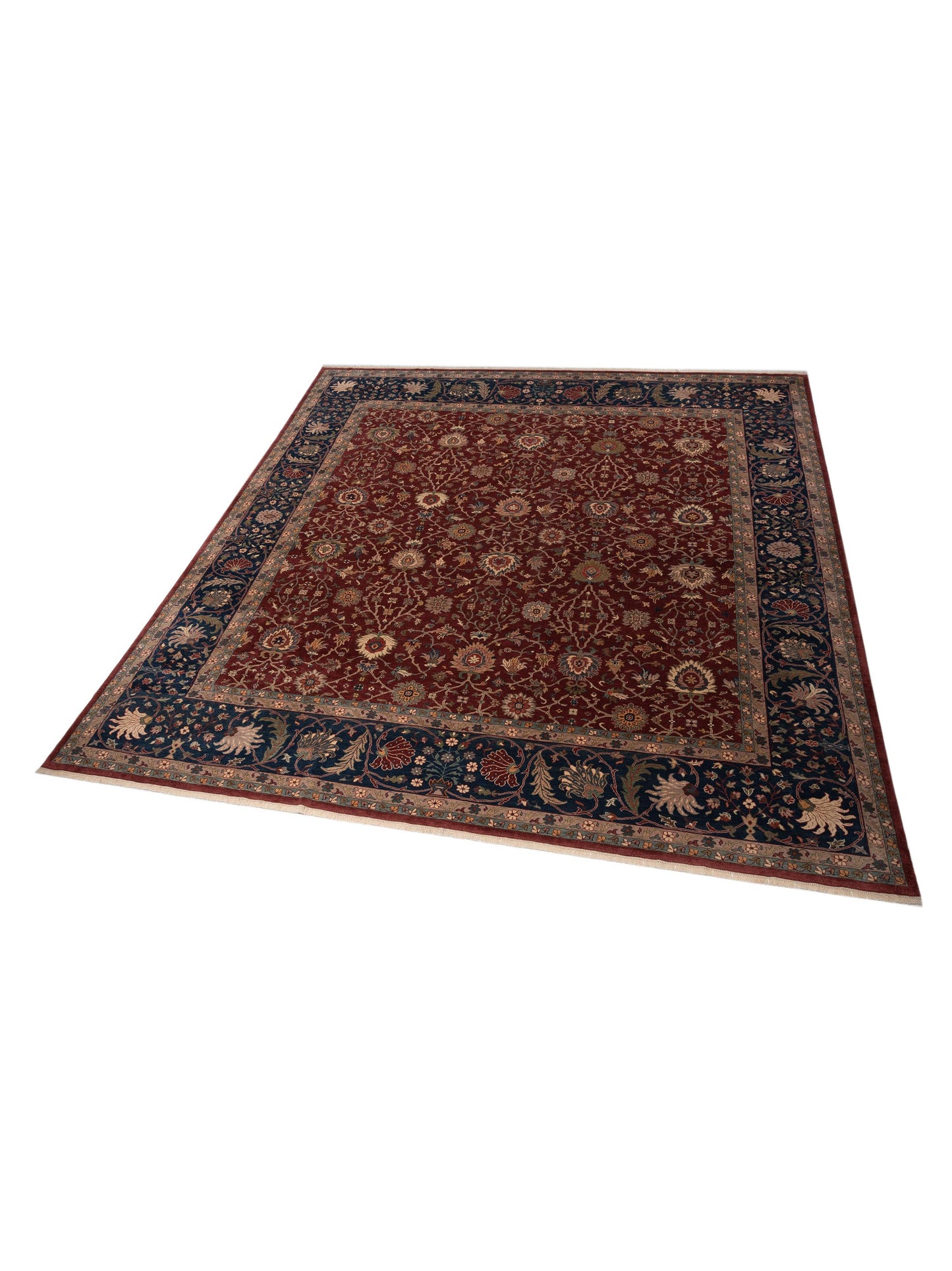Antiqua Loom Red Navy 14.2x14.3 Hand Knotted Rug