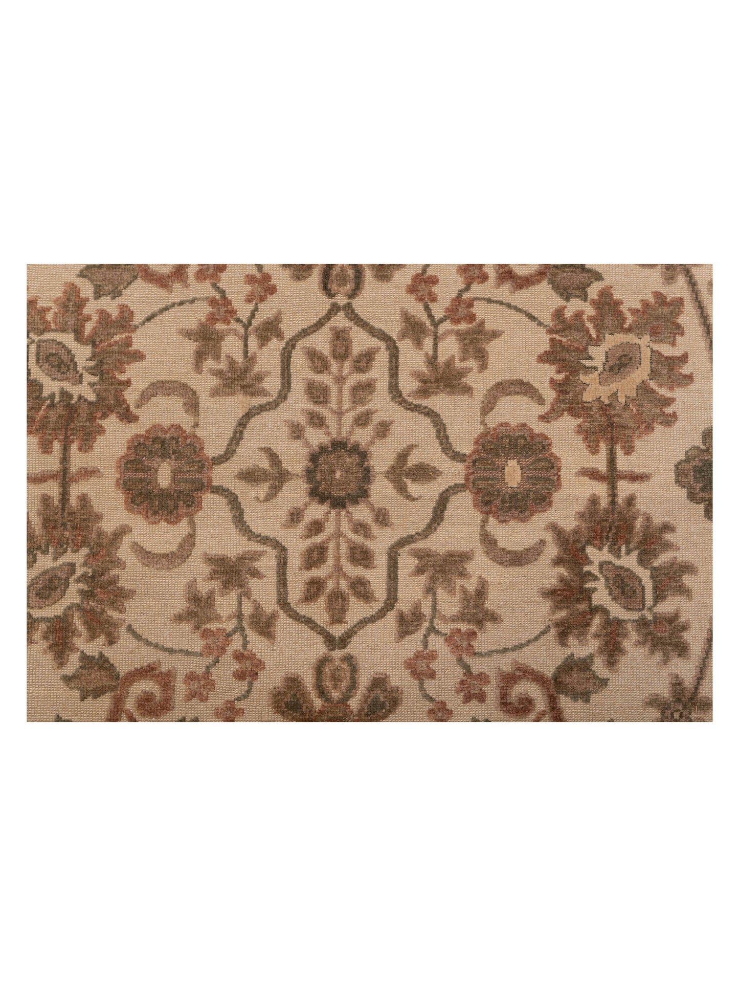 Antiqua Loom Ivory Brown 9.1x12.5 Hand Knotted Rug