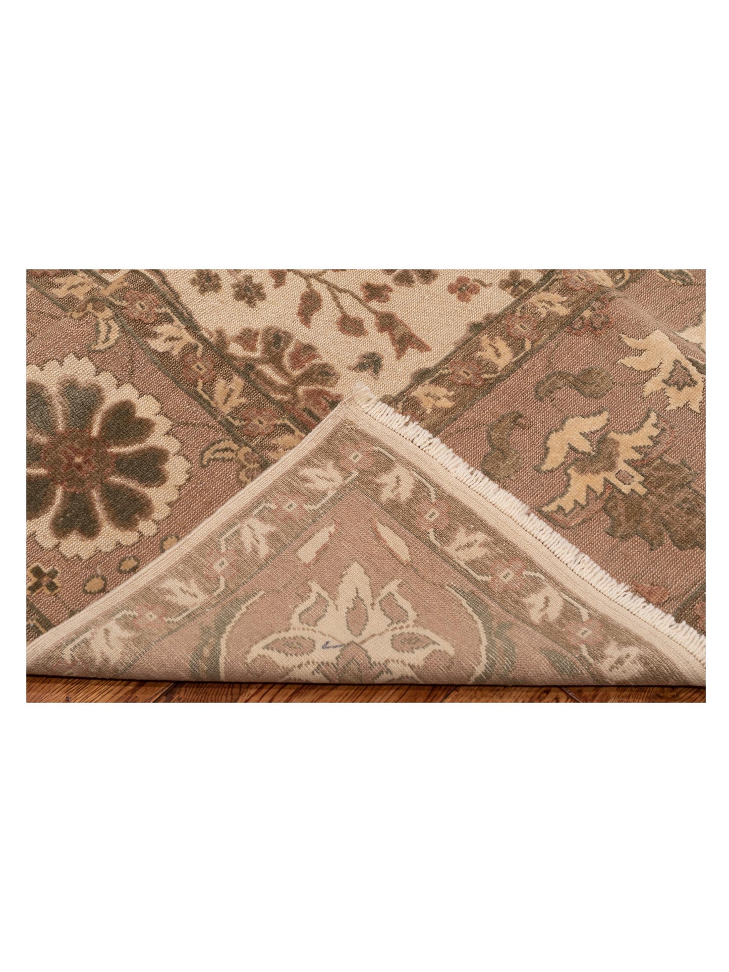 Antiqua Loom Ivory Brown 9.1x12.5 Hand Knotted Rug