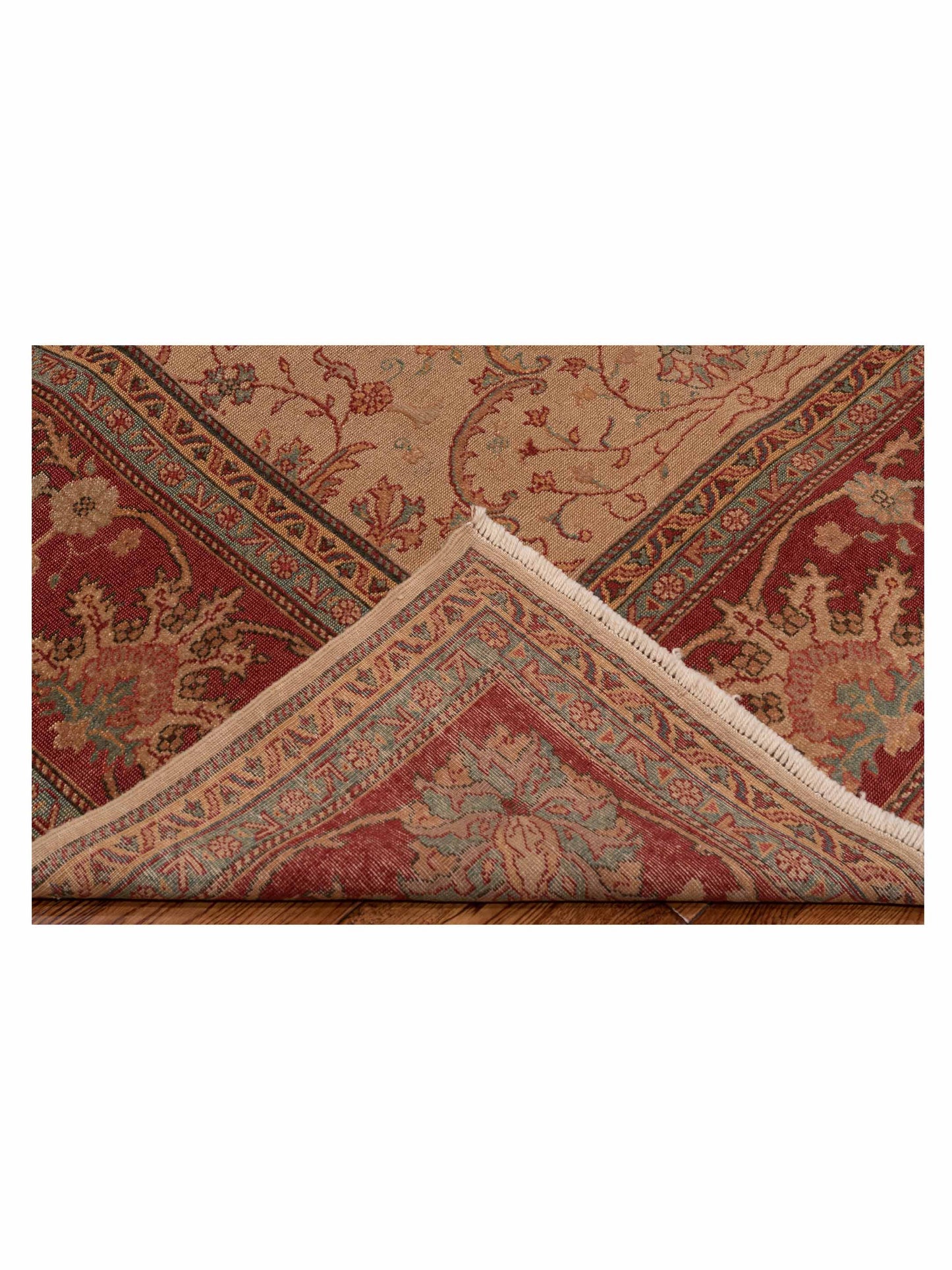 Antiqua Loom Beige Red 9.5x12.5 Hand Knotted Rug