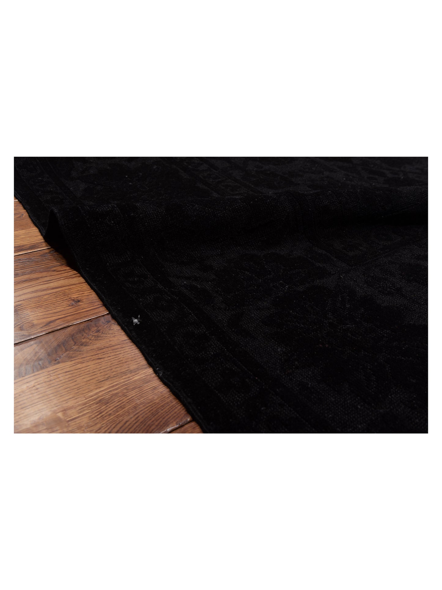 Vintage Black 9.3x12.3 Hand Knotted Rug