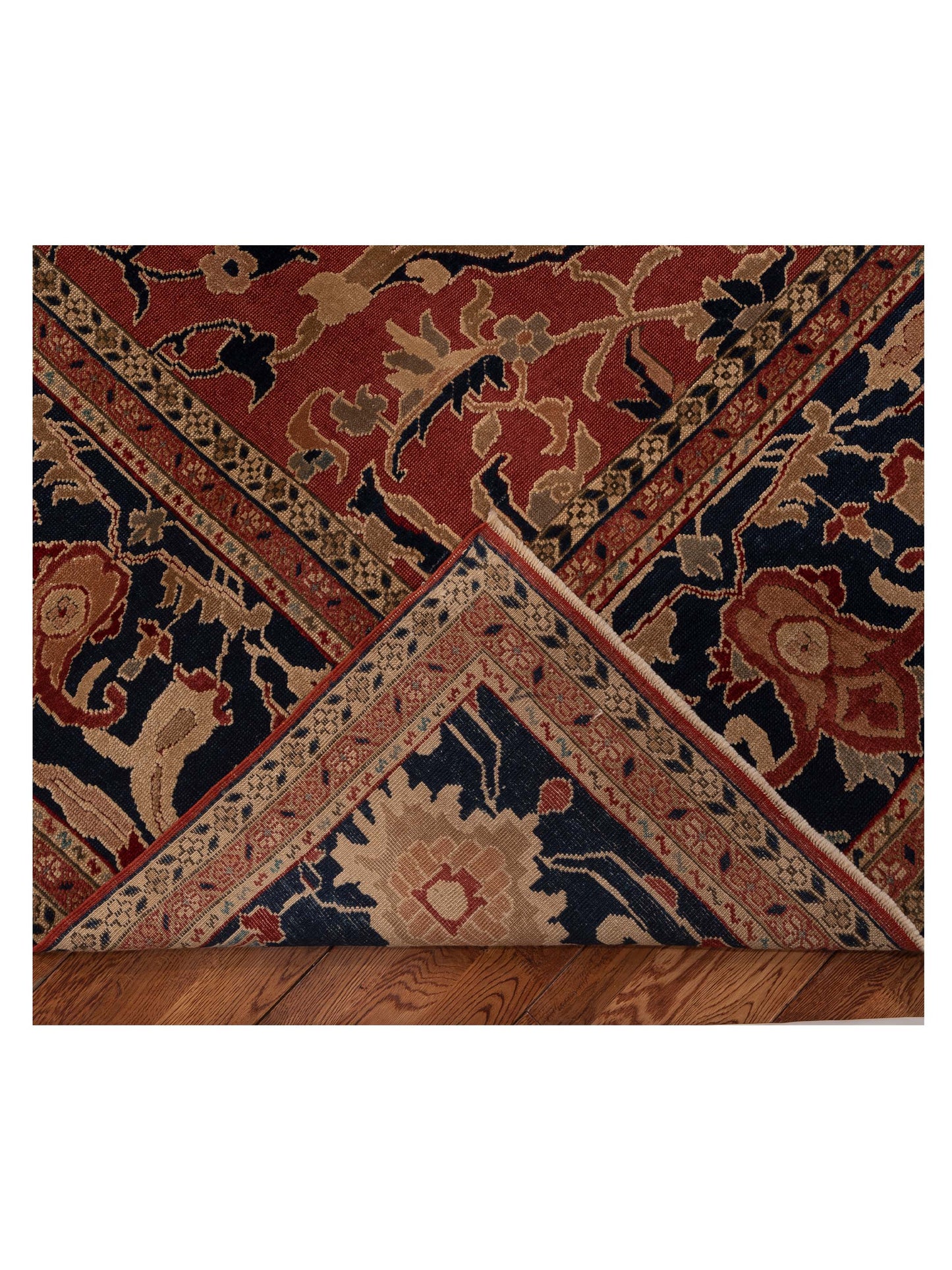 Antiqua Loom Rust Navy 9.3x11.7 Hand Knotted Rug