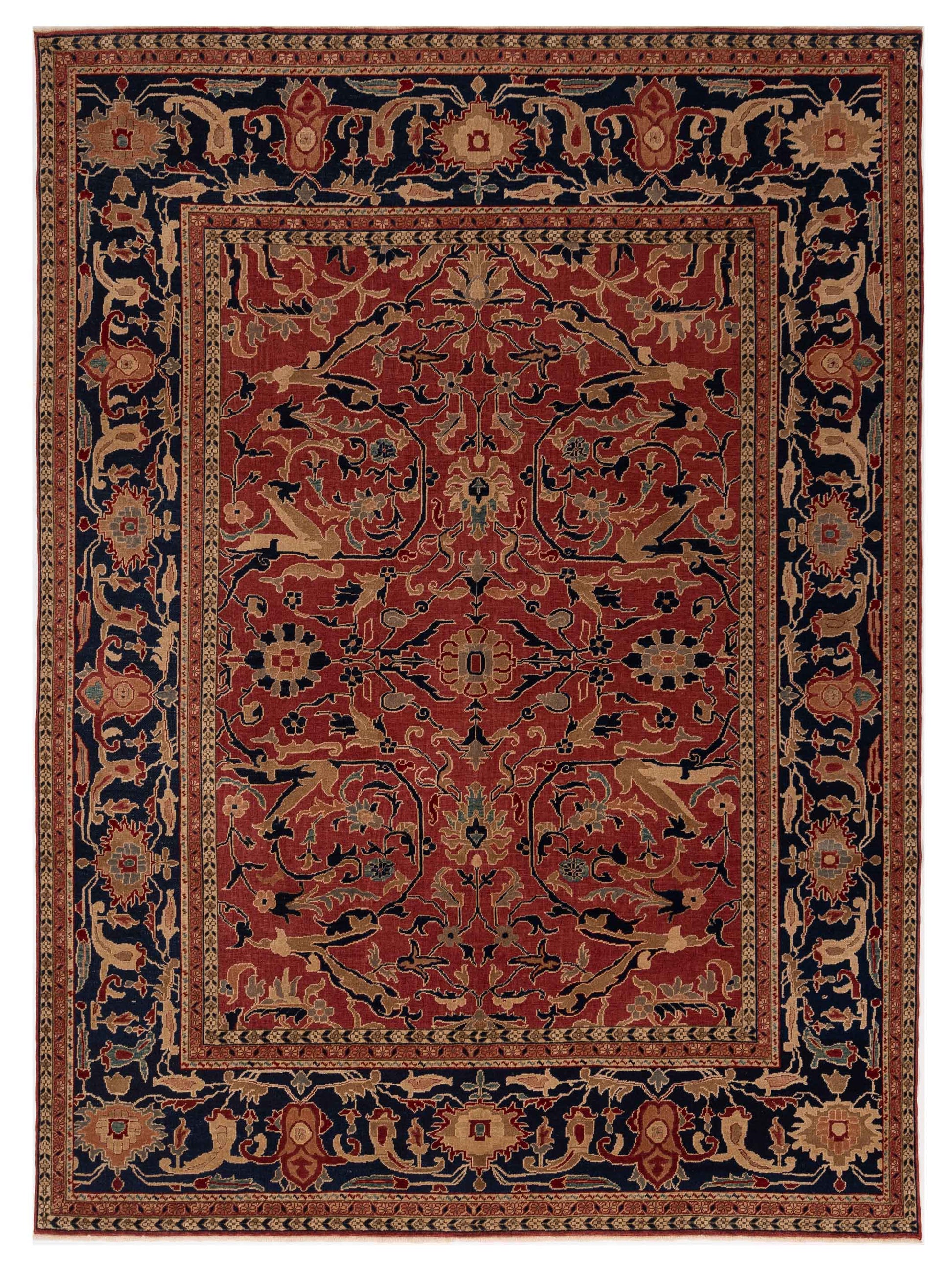 Pasha Antique Loom  Rust Navy Traditional