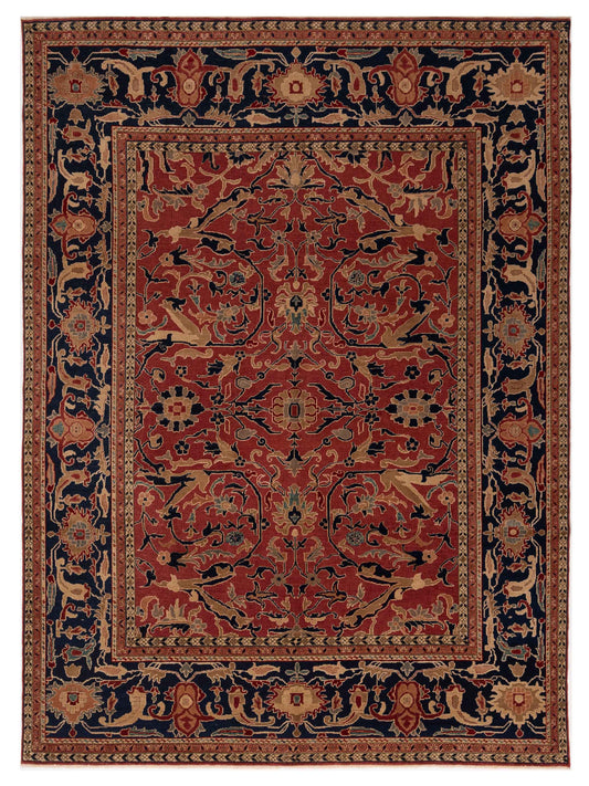 Pasha Antique Loom  Rust Navy Traditional