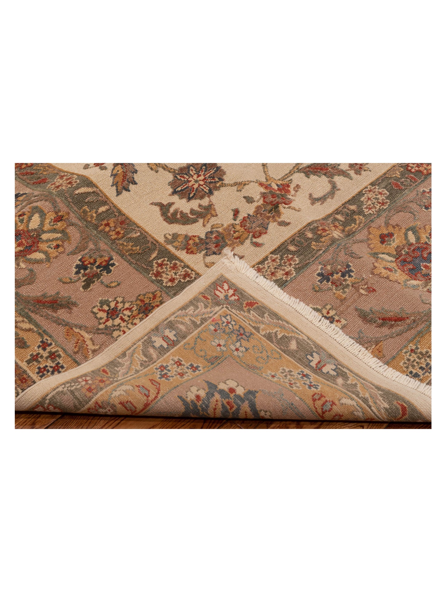 Antiqua Loom Ivory Brown 9.4x12.6 Hand Knotted Rug