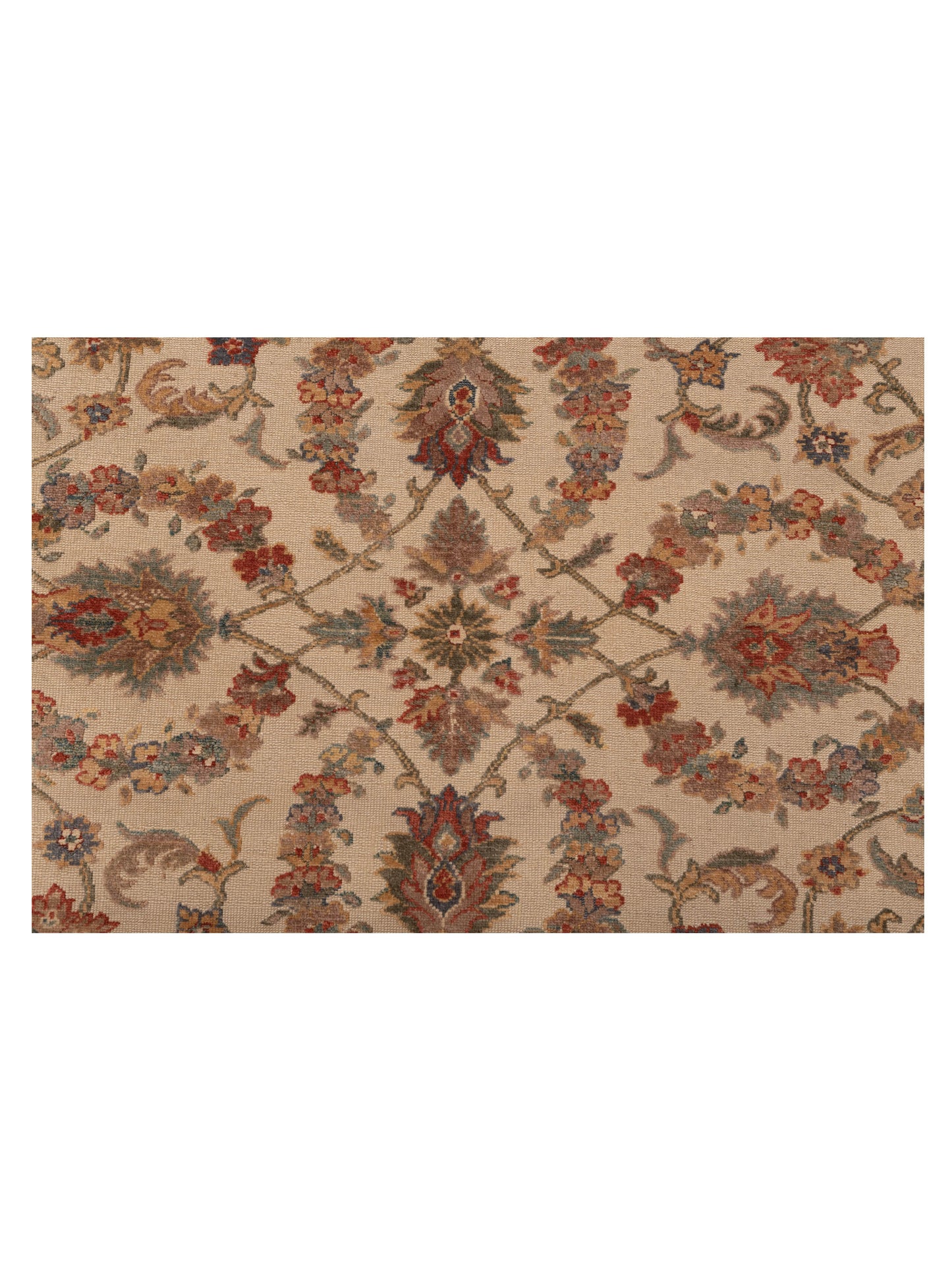 Antiqua Loom Ivory Brown 9.4x12.6 Hand Knotted Rug