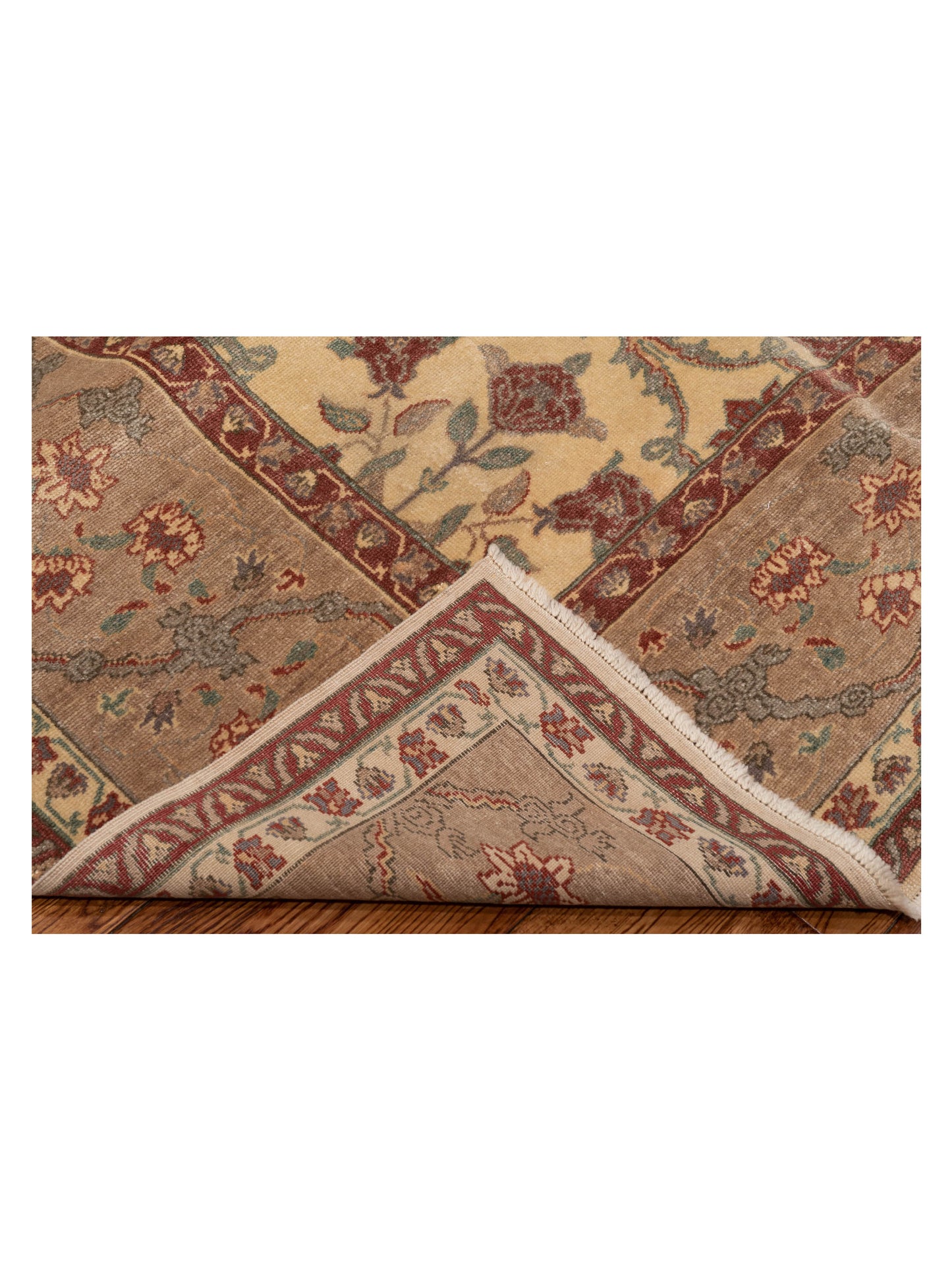 Antiqua Loom Ivory Brown 9.4x11.9 Hand Knotted Rug
