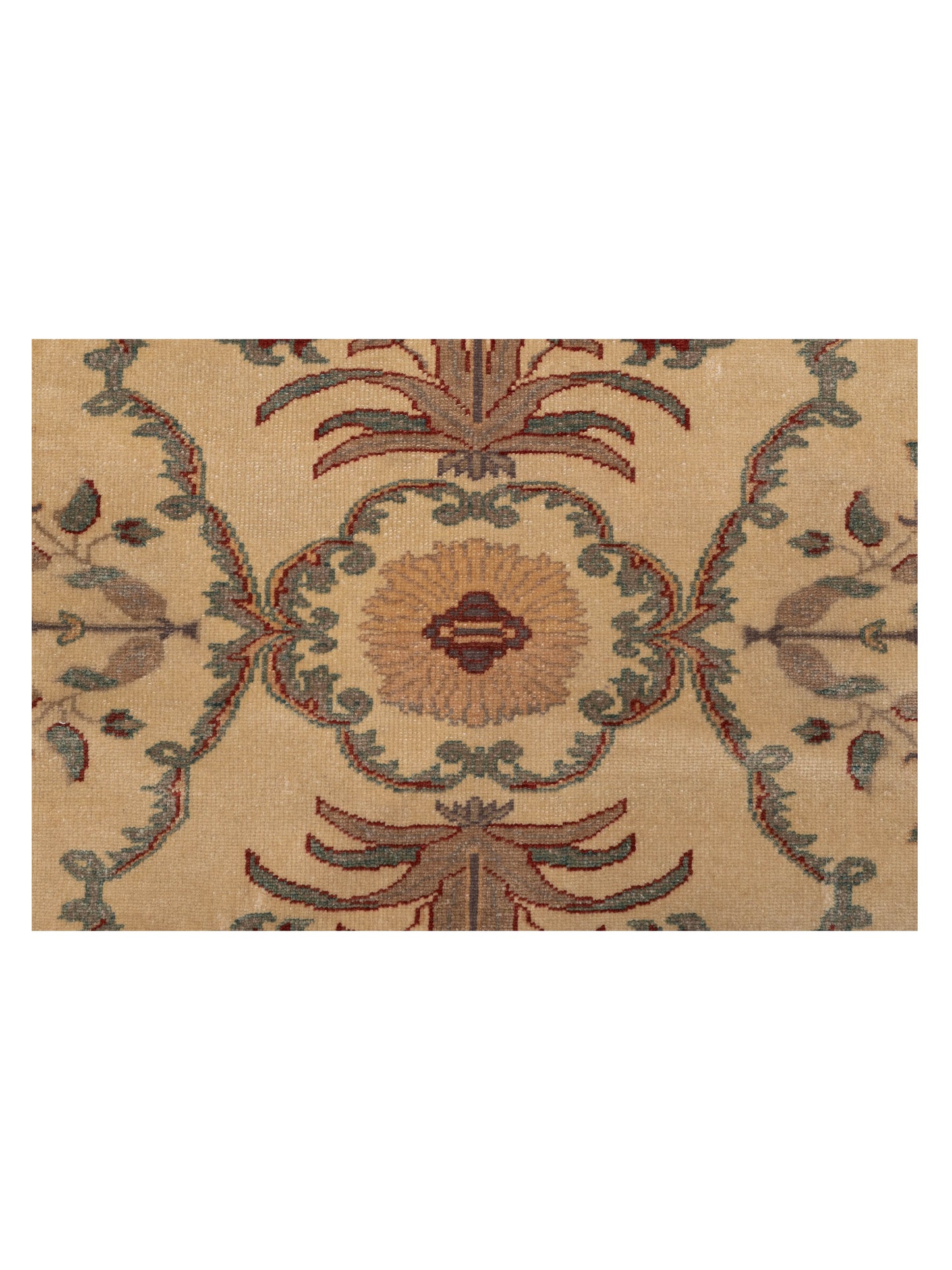 Antiqua Loom Ivory Brown 9.4x11.9 Hand Knotted Rug
