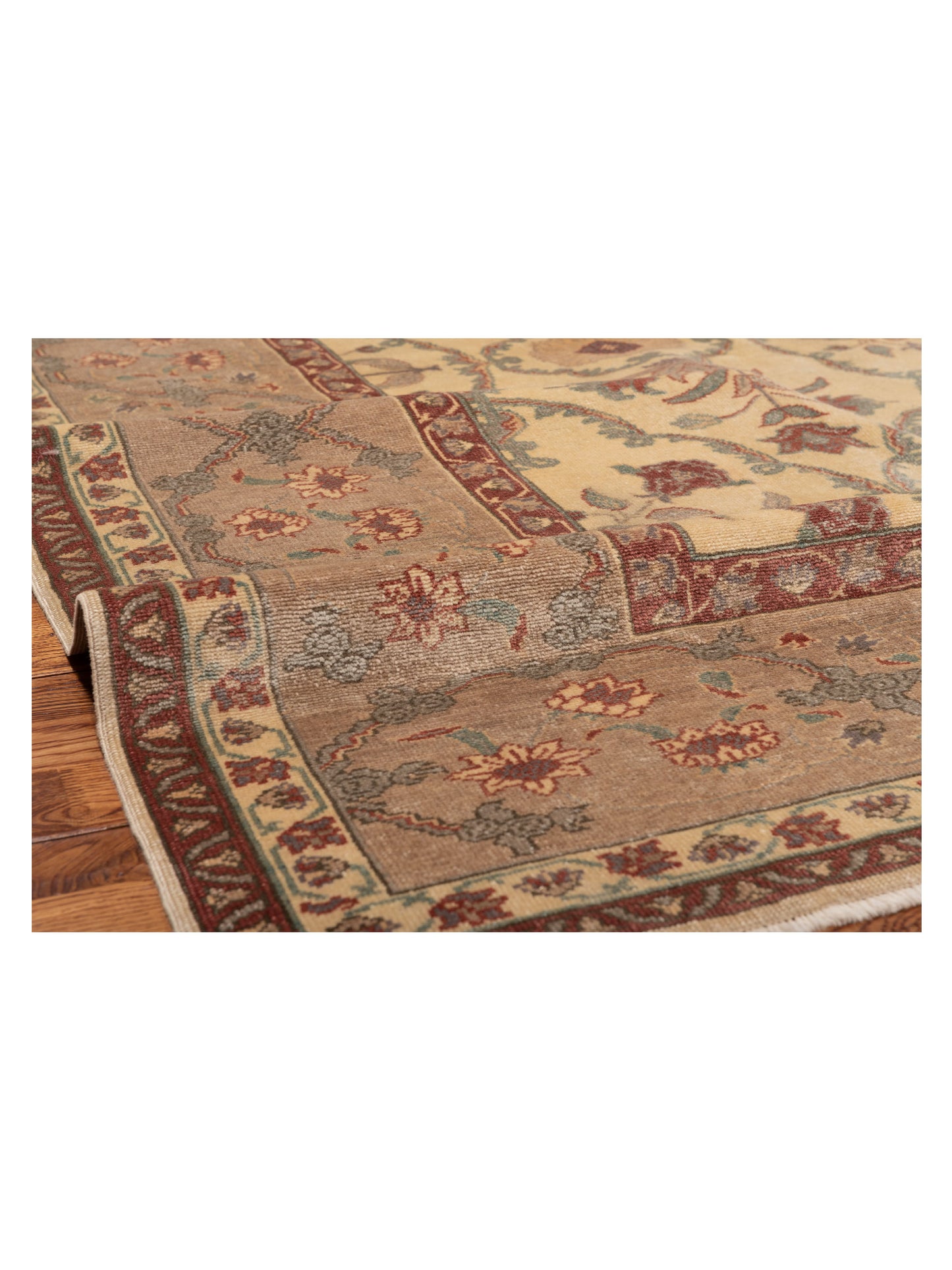 Antiqua Loom Ivory Brown 9.4x11.9 Hand Knotted Rug