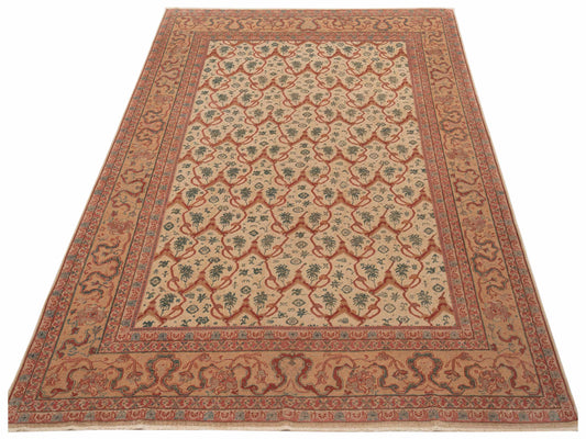 Antiqua Loom Beige Gold 8.2x9.11 Hand Knotted Rug