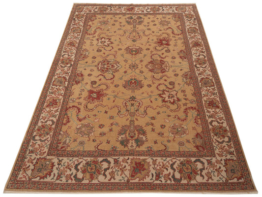 Antiqua Loom Gold Ivory 8.1x10.3 Hand Knotted Rug